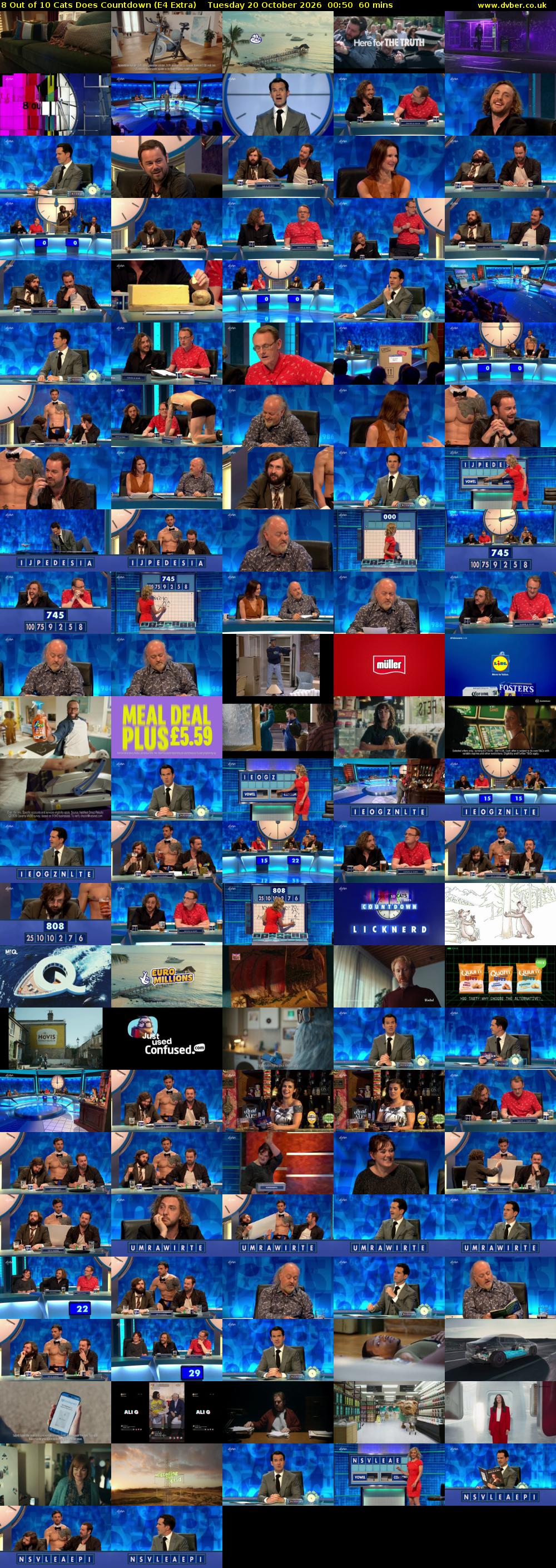 8 Out of 10 Cats Does Countdown (E4 Extra) Tuesday 20 October 2026 00:50 - 01:50
