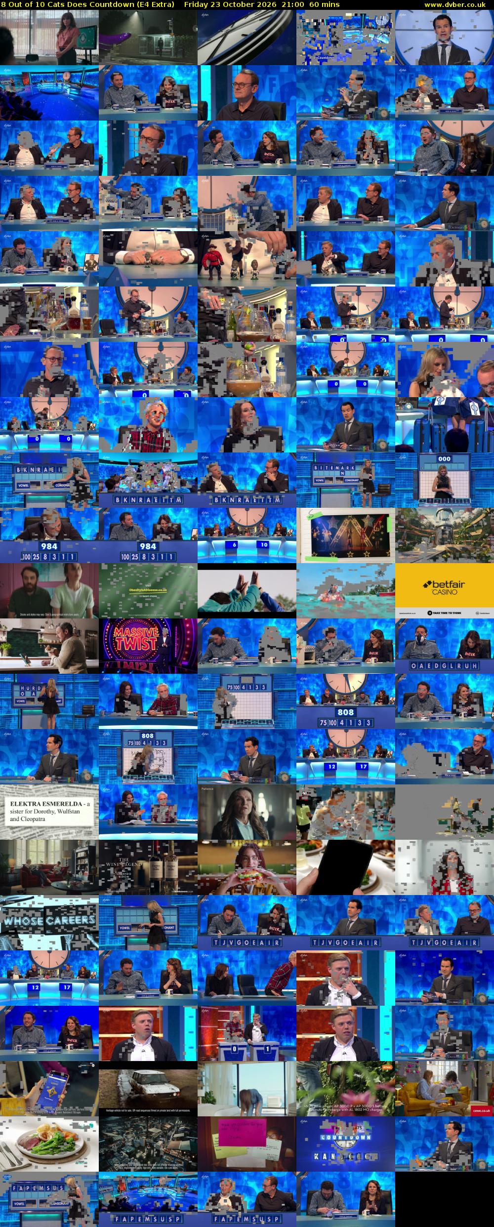 8 Out of 10 Cats Does Countdown (E4 Extra) Friday 23 October 2026 21:00 - 22:00
