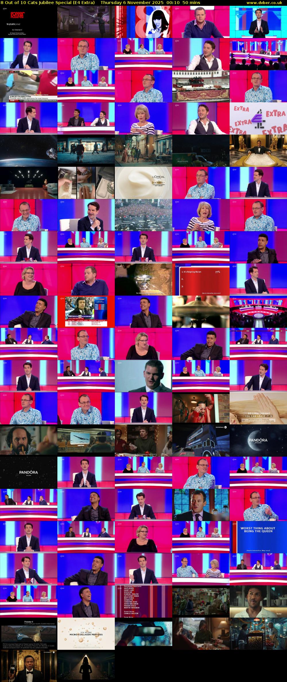 8 Out of 10 Cats Jubilee Special (E4 Extra) Thursday 6 November 2025 00:10 - 01:00