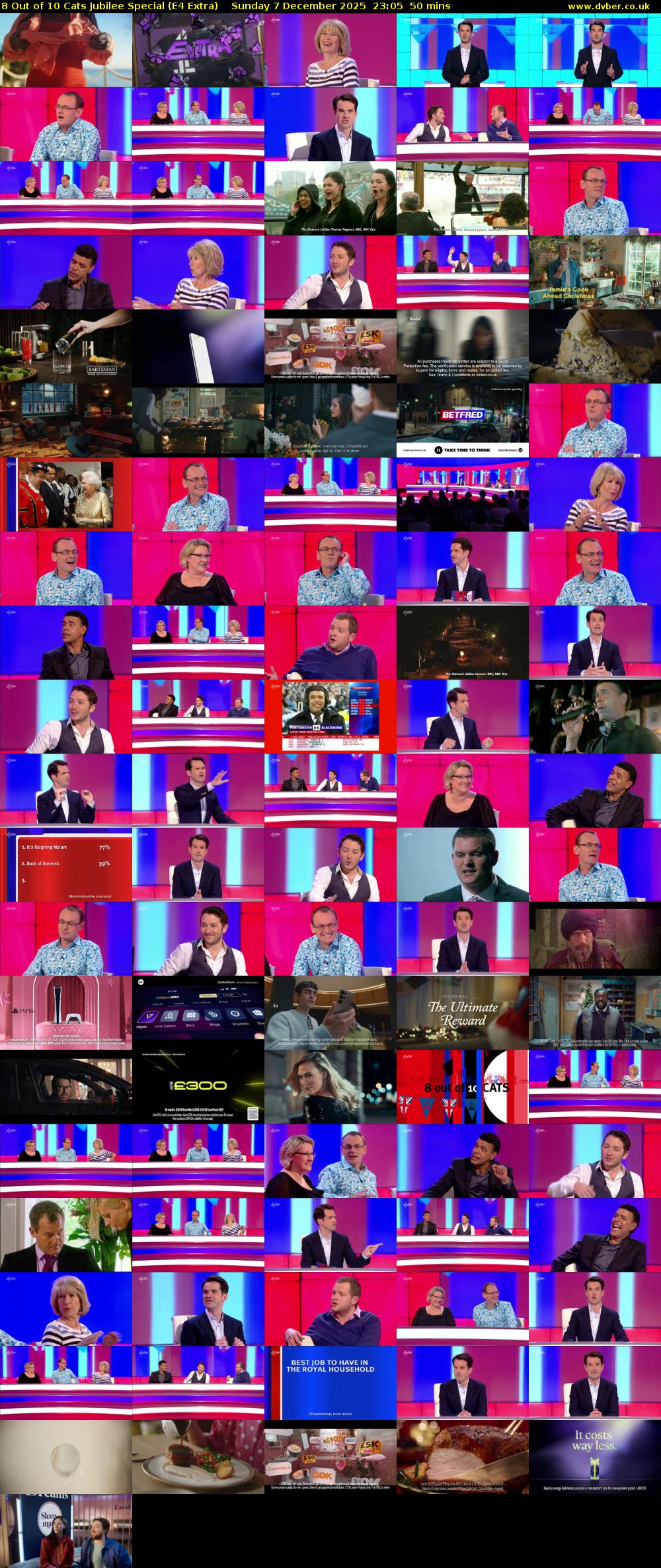8 Out of 10 Cats Jubilee Special (E4 Extra) Sunday 7 December 2025 23:05 - 23:55