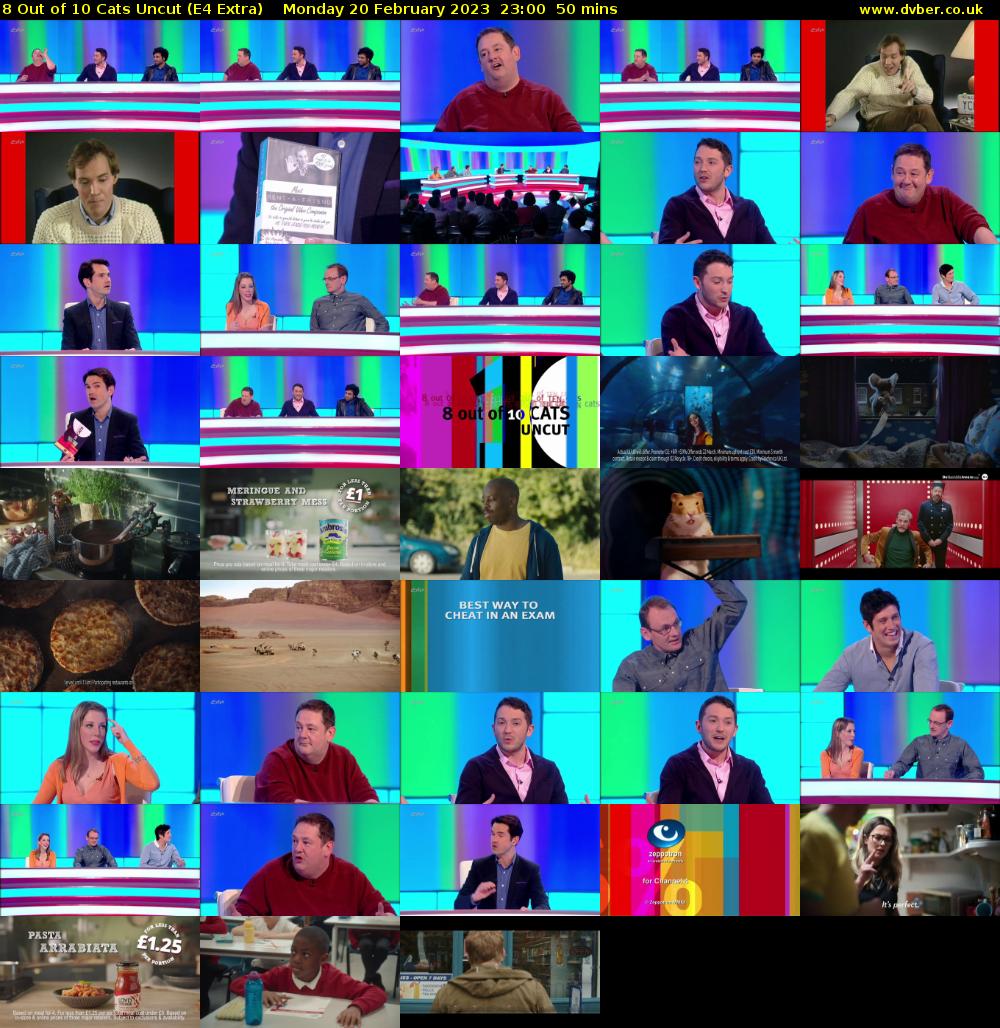 8 Out of 10 Cats Uncut (E4 Extra) Monday 20 February 2023 23:00 - 23:50