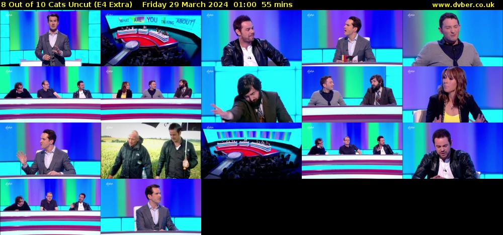 8 Out of 10 Cats Uncut (E4 Extra) Friday 29 March 2024 01:00 - 01:55