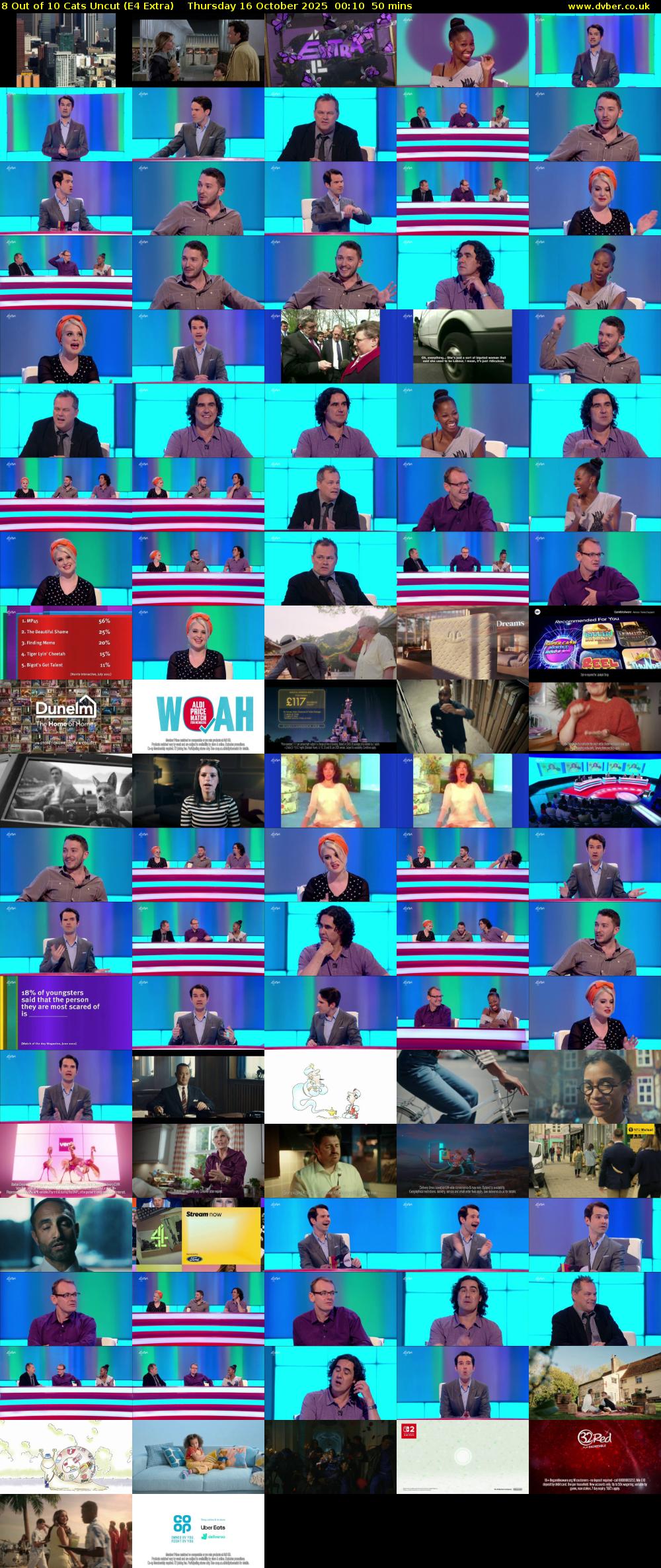 8 Out of 10 Cats Uncut (E4 Extra) Thursday 16 October 2025 00:10 - 01:00
