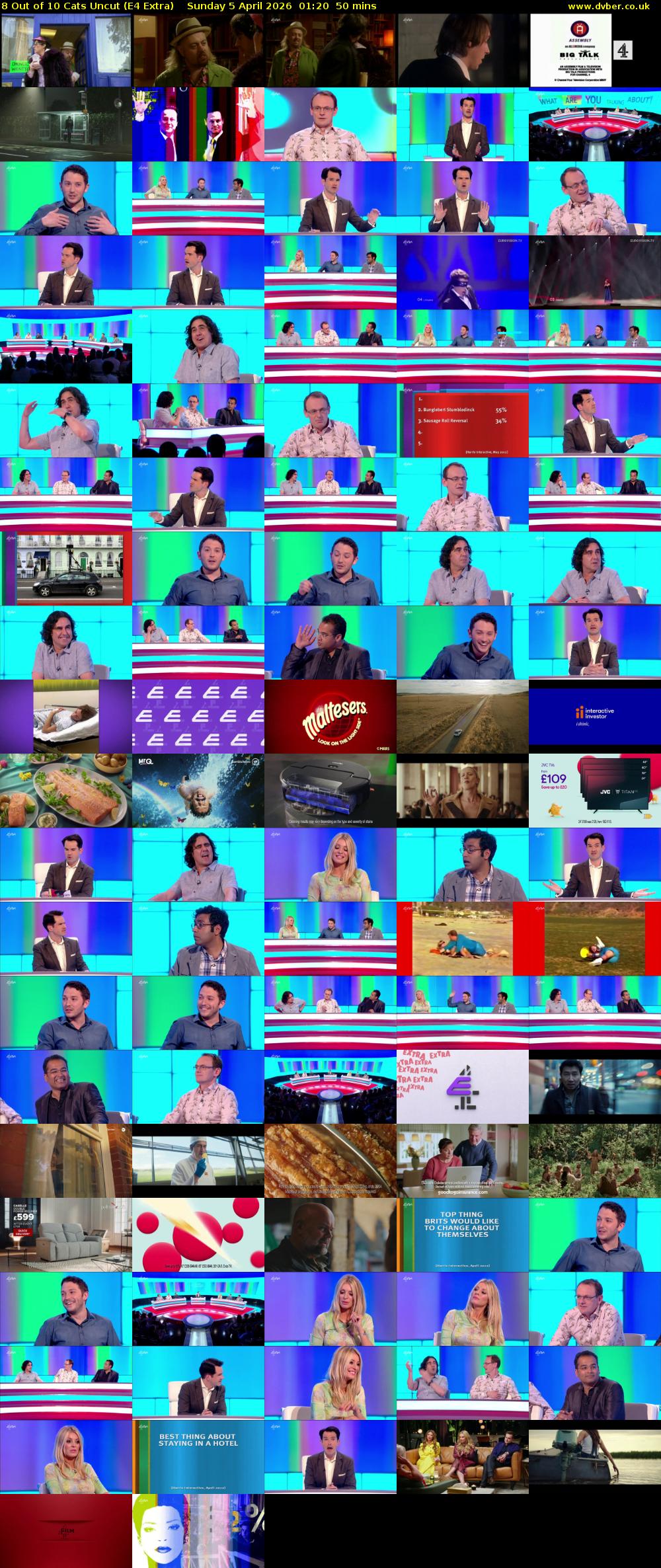 8 Out of 10 Cats Uncut (E4 Extra) Sunday 5 April 2026 01:20 - 02:10
