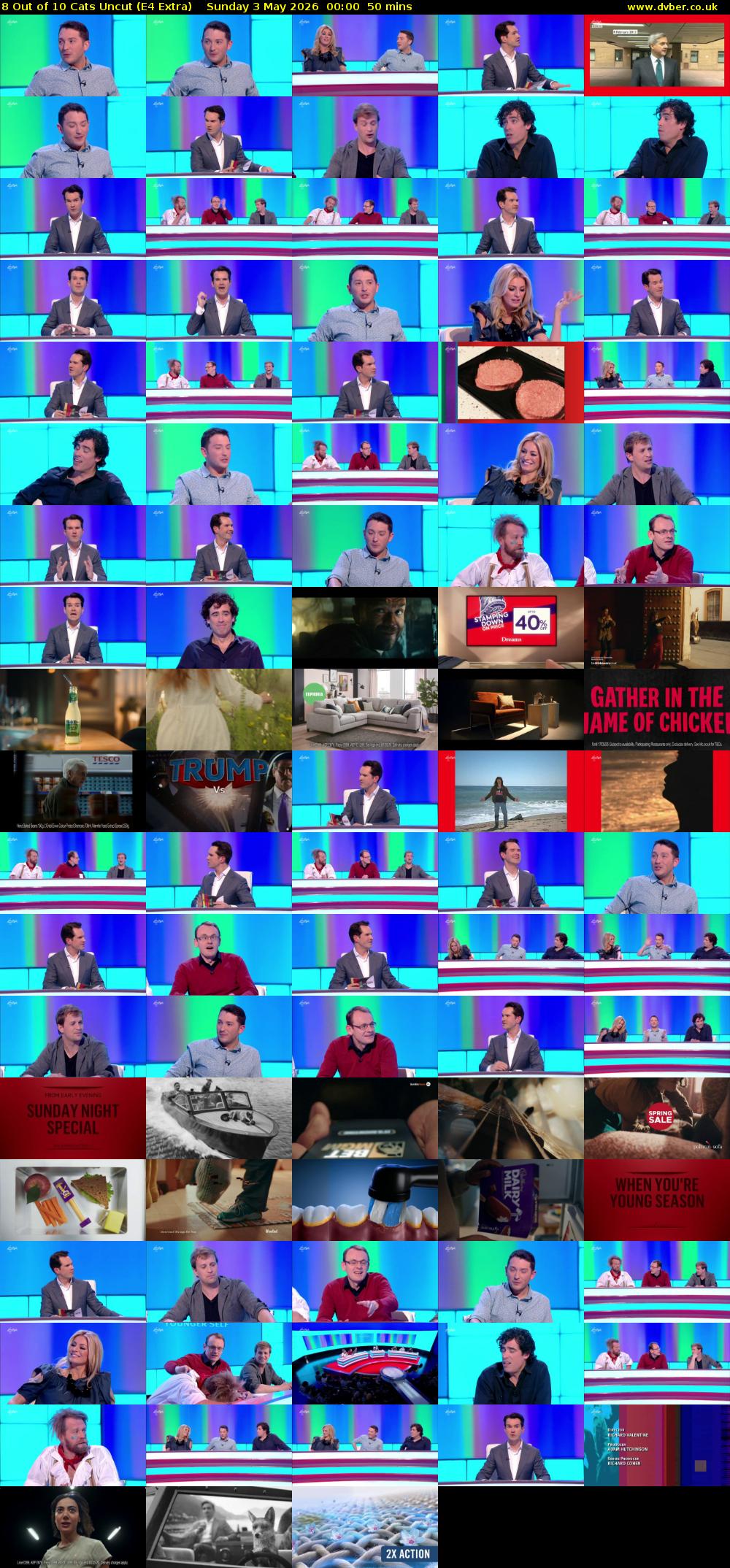 8 Out of 10 Cats Uncut (E4 Extra) Sunday 3 May 2026 00:00 - 00:50