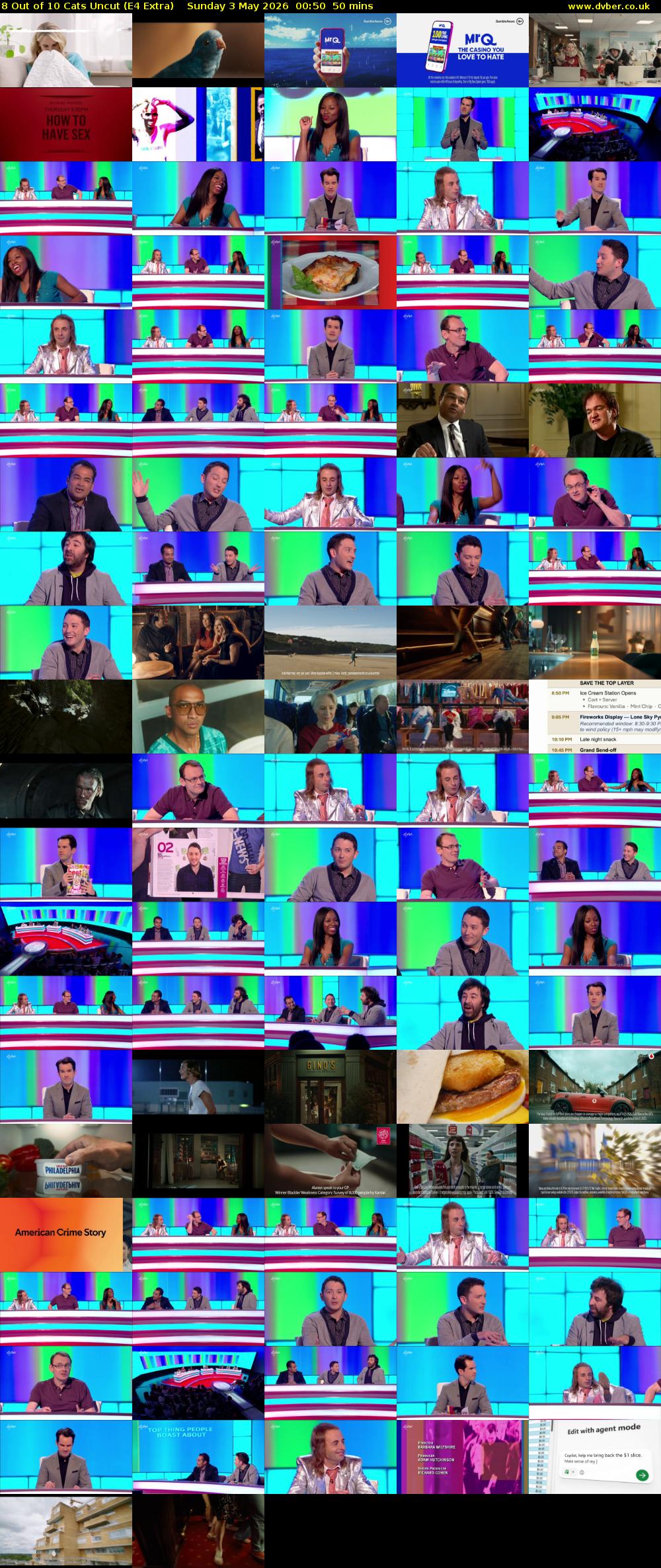 8 Out of 10 Cats Uncut (E4 Extra) Sunday 3 May 2026 00:50 - 01:40