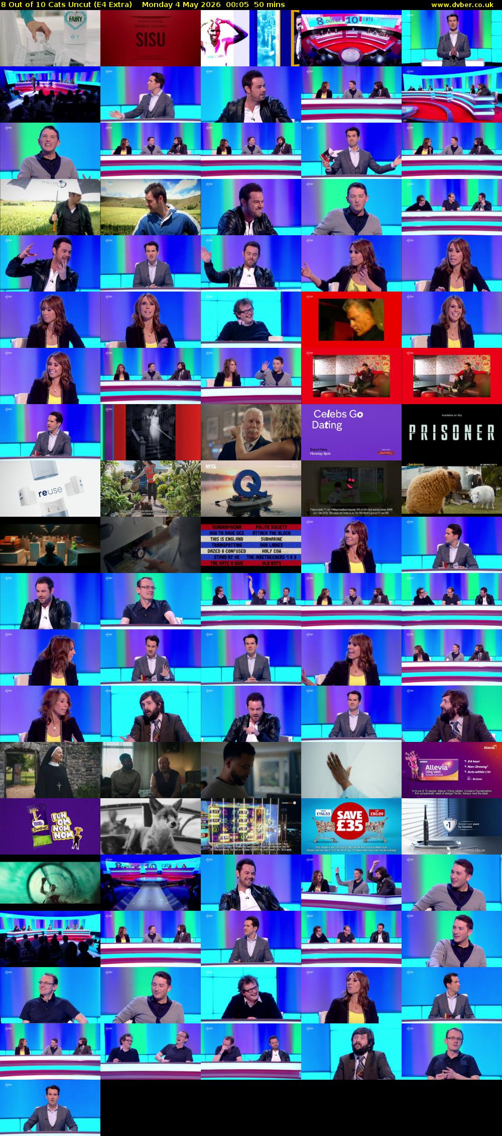 8 Out of 10 Cats Uncut (E4 Extra) Monday 4 May 2026 00:05 - 00:55