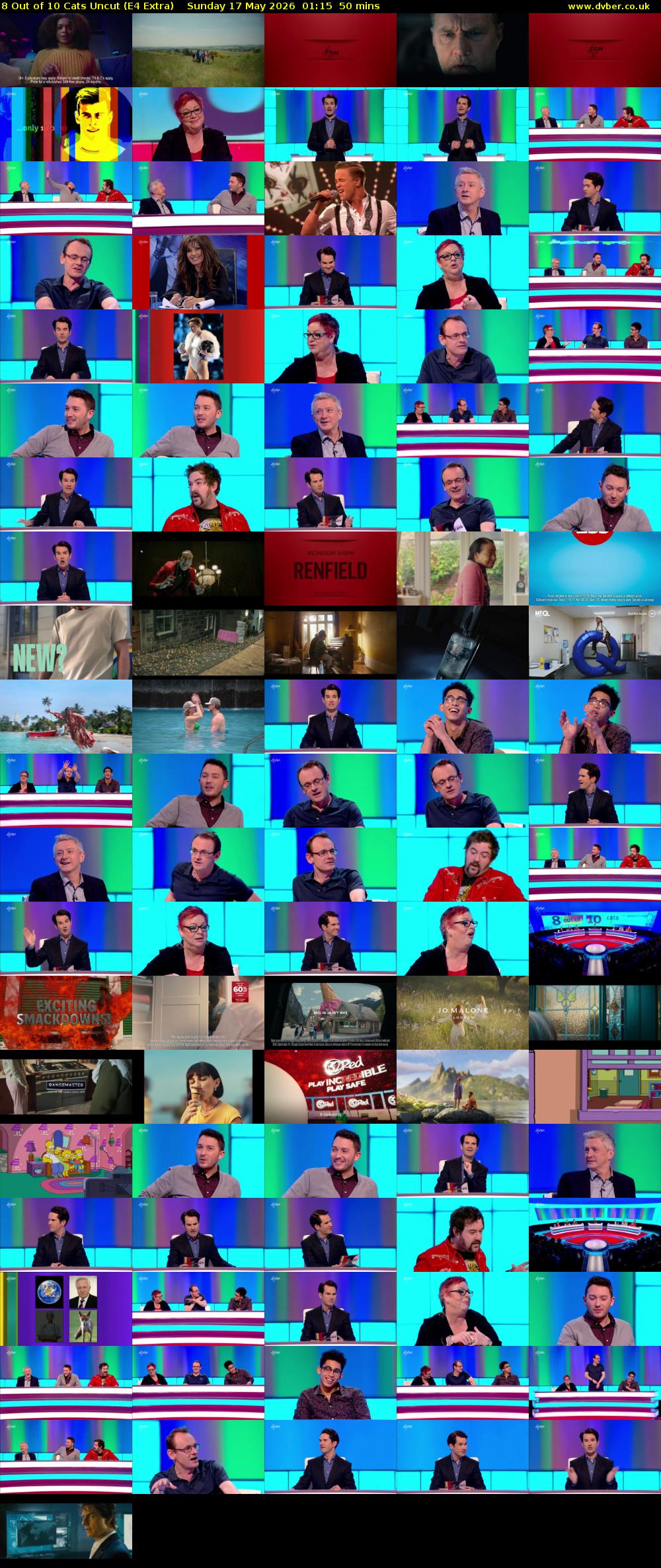 8 Out of 10 Cats Uncut (E4 Extra) Sunday 17 May 2026 01:15 - 02:05