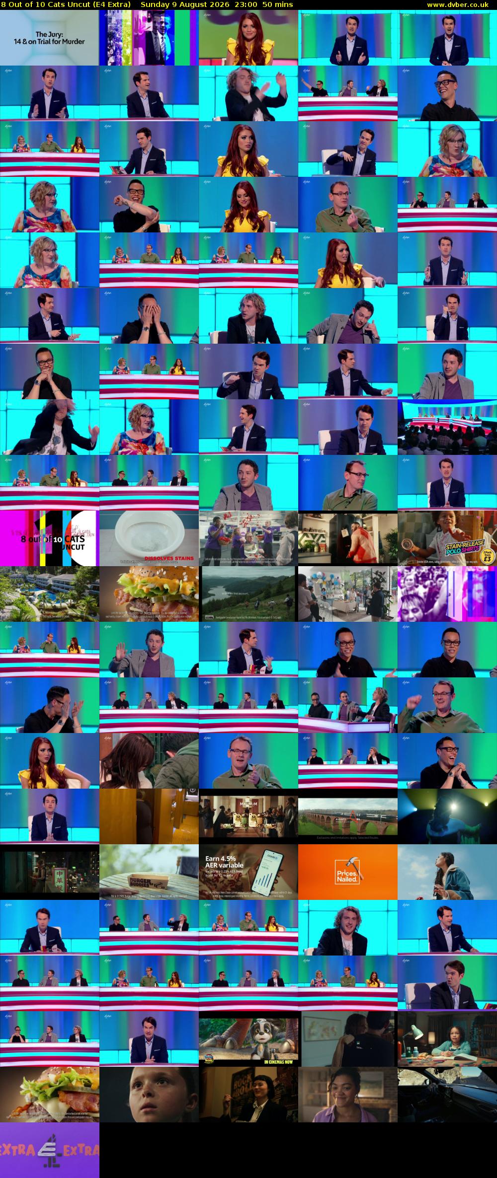 8 Out of 10 Cats Uncut (E4 Extra) Sunday 9 August 2026 23:00 - 23:50
