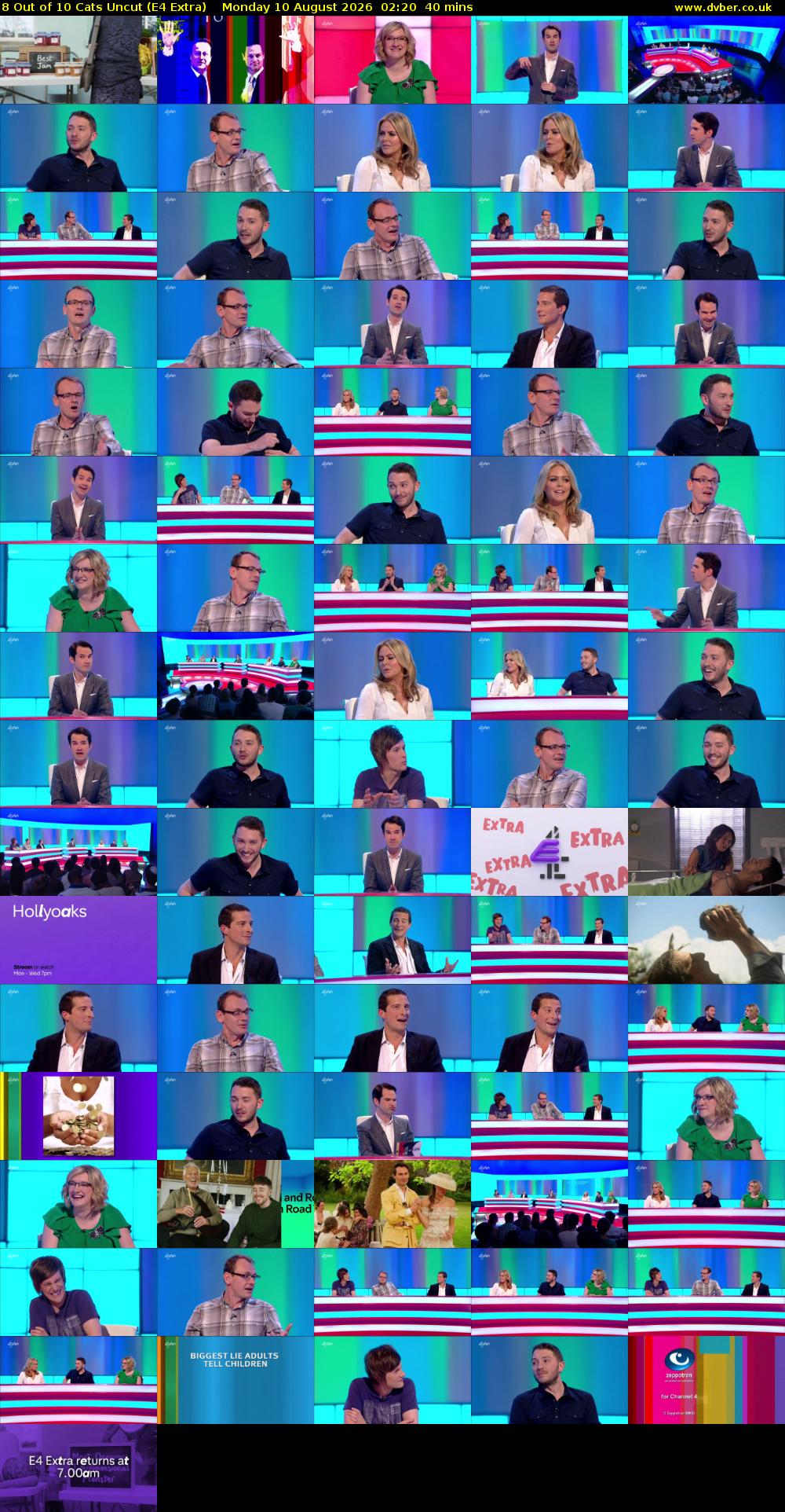 8 Out of 10 Cats Uncut (E4 Extra) Monday 10 August 2026 02:20 - 03:00