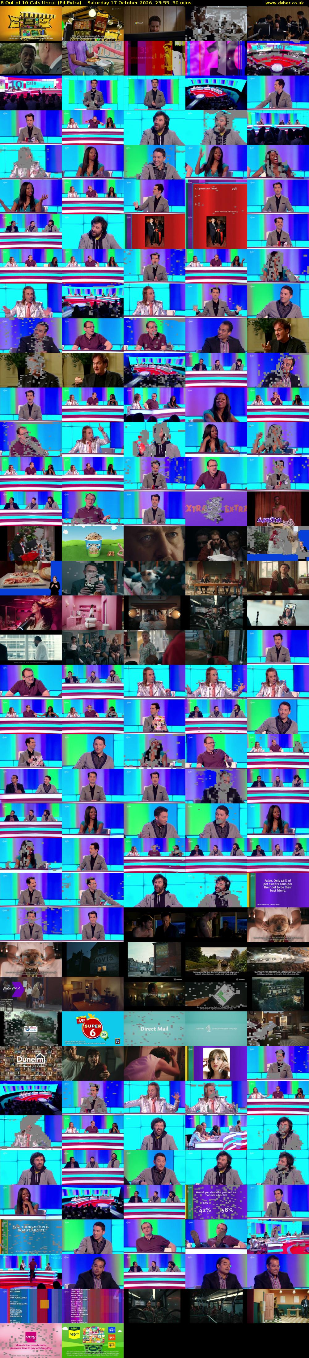 8 Out of 10 Cats Uncut (E4 Extra) Saturday 17 October 2026 23:55 - 00:45