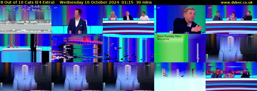 8 Out of 10 Cats (E4 Extra) Wednesday 16 October 2024 01:15 - 01:45