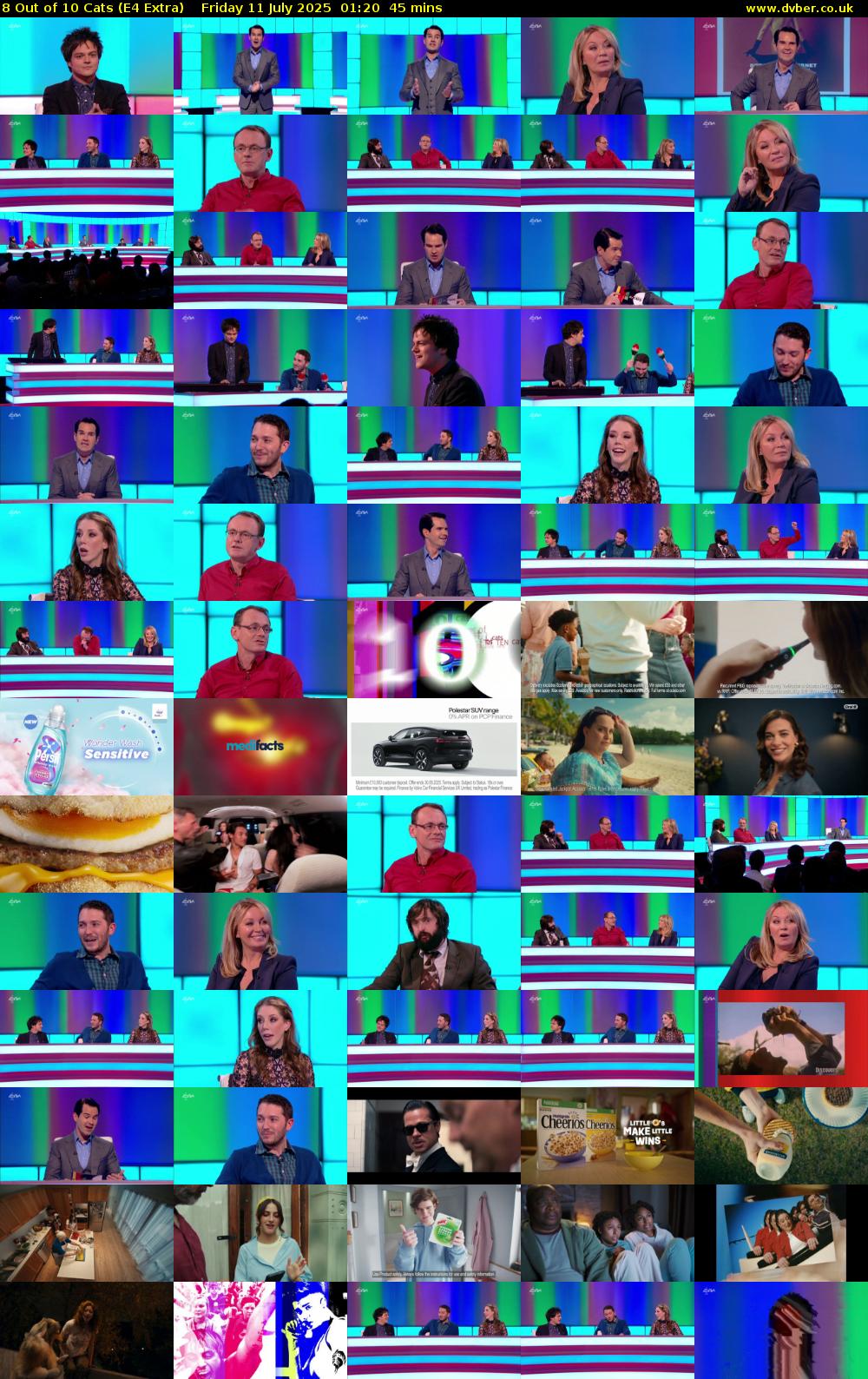 8 Out of 10 Cats (E4 Extra) Friday 11 July 2025 01:20 - 02:05