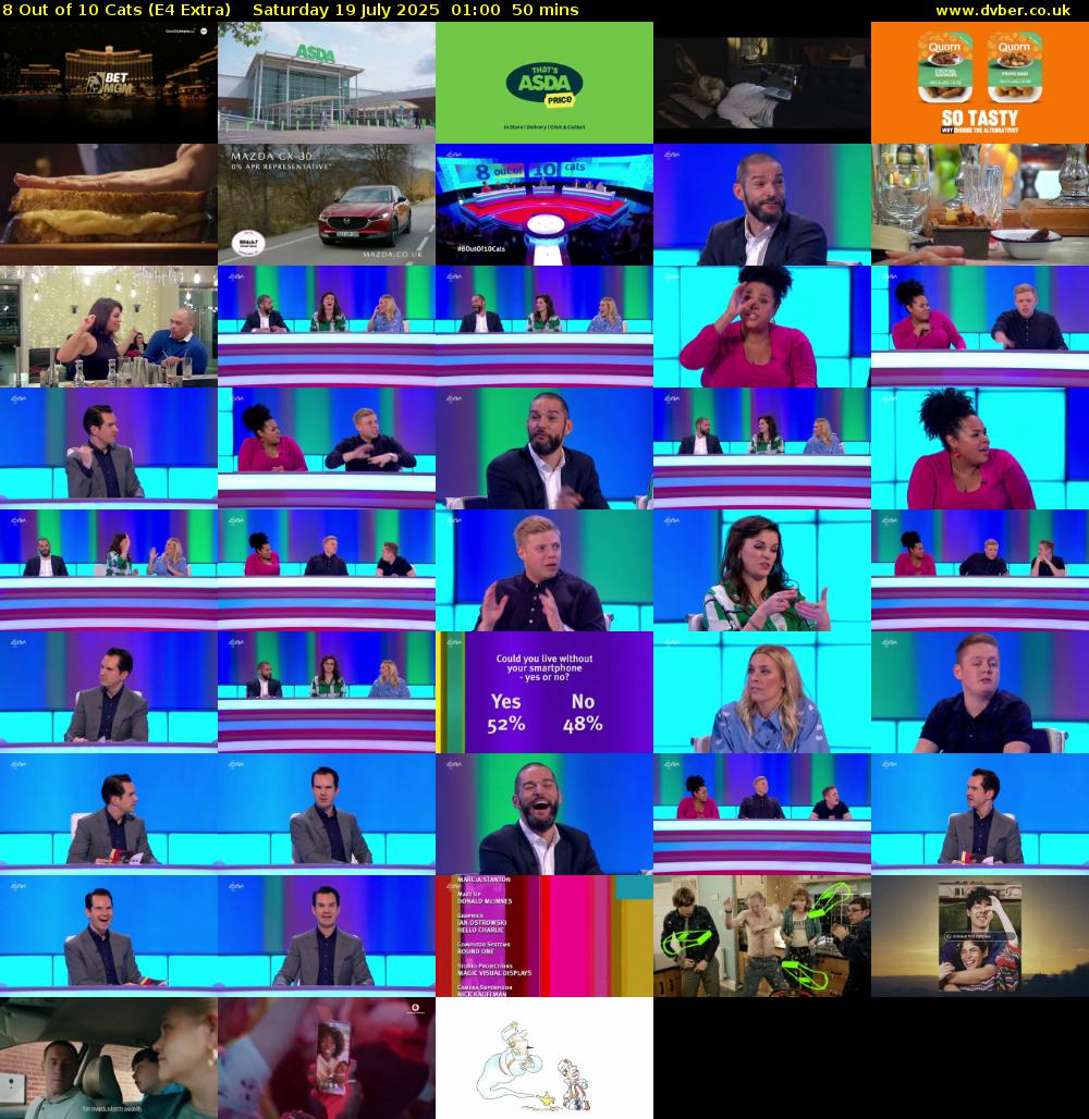 8 Out of 10 Cats (E4 Extra) Saturday 19 July 2025 01:00 - 01:50