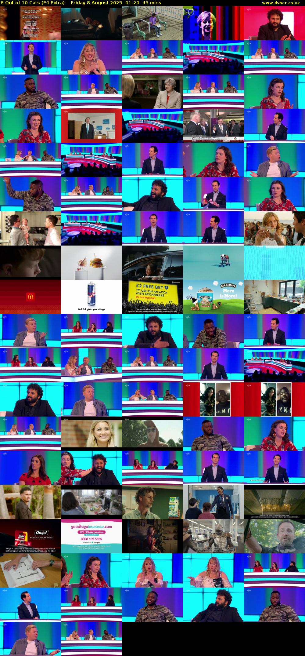 8 Out of 10 Cats (E4 Extra) Friday 8 August 2025 01:20 - 02:05