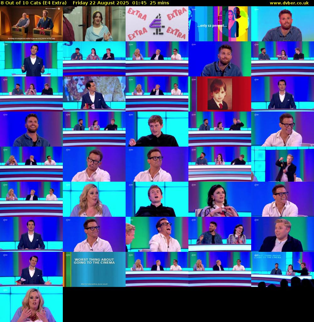 8 Out of 10 Cats (E4 Extra) Friday 22 August 2025 01:45 - 02:10