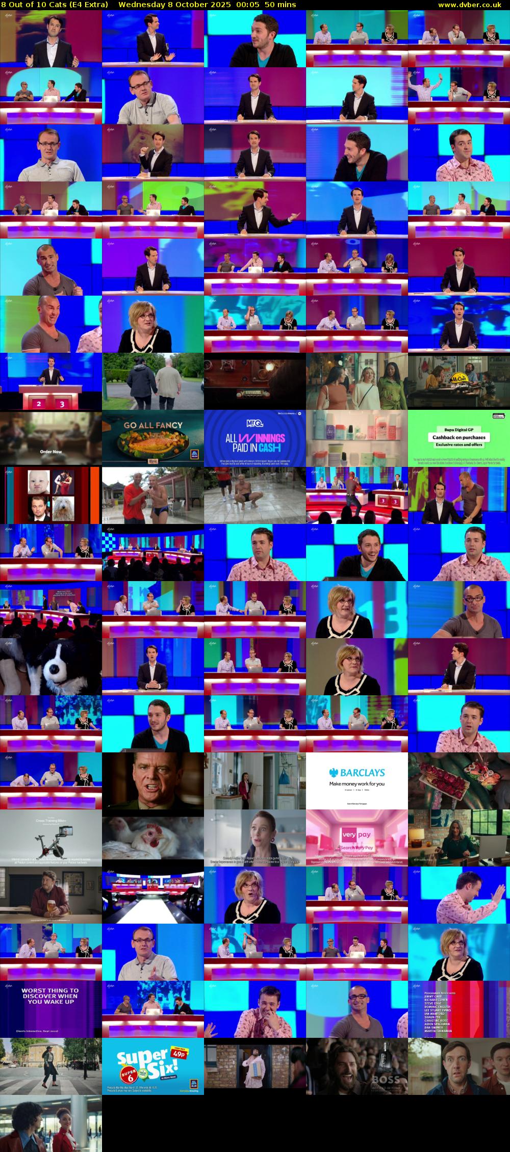 8 Out of 10 Cats (E4 Extra) Wednesday 8 October 2025 00:05 - 00:55
