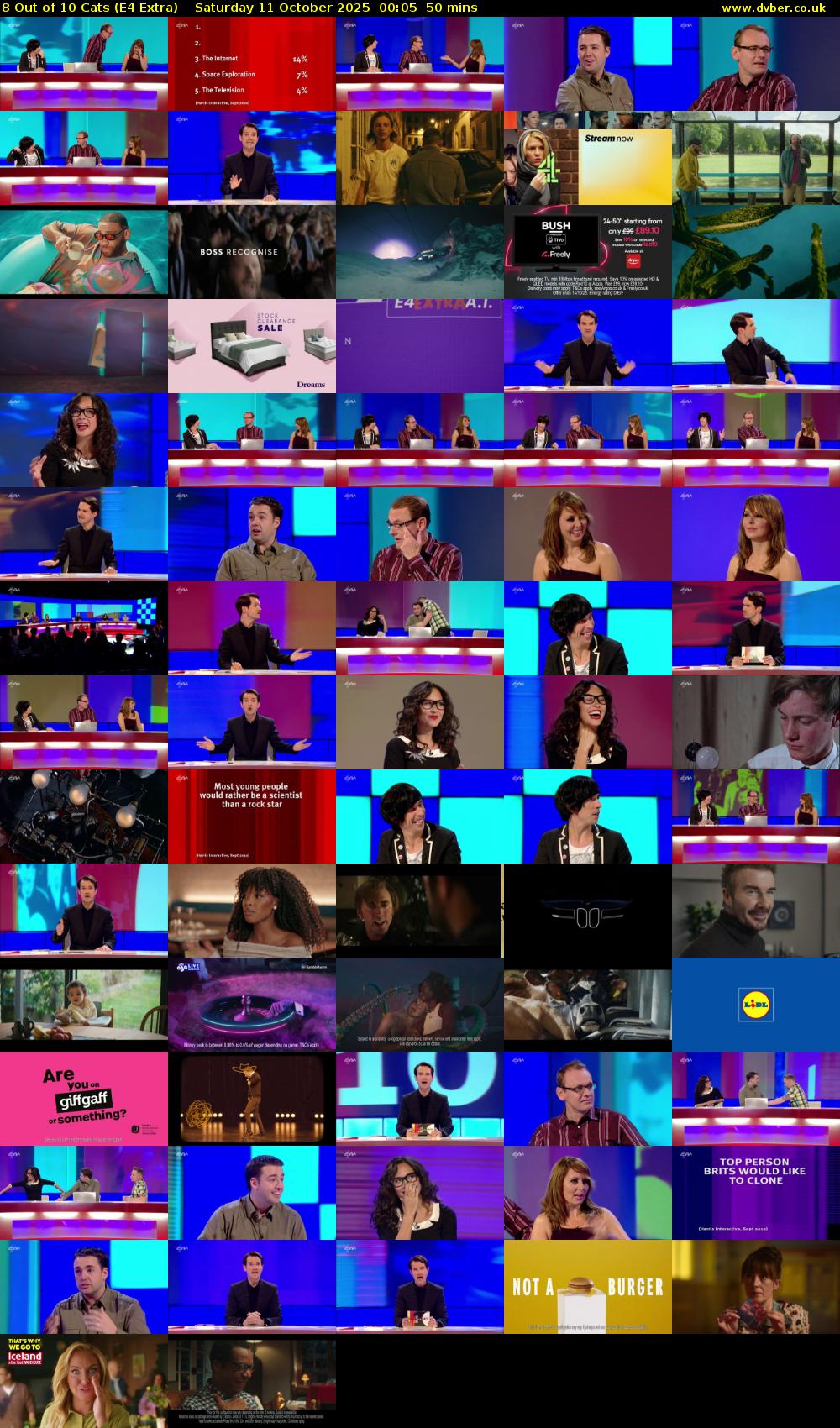 8 Out of 10 Cats (E4 Extra) Saturday 11 October 2025 00:05 - 00:55