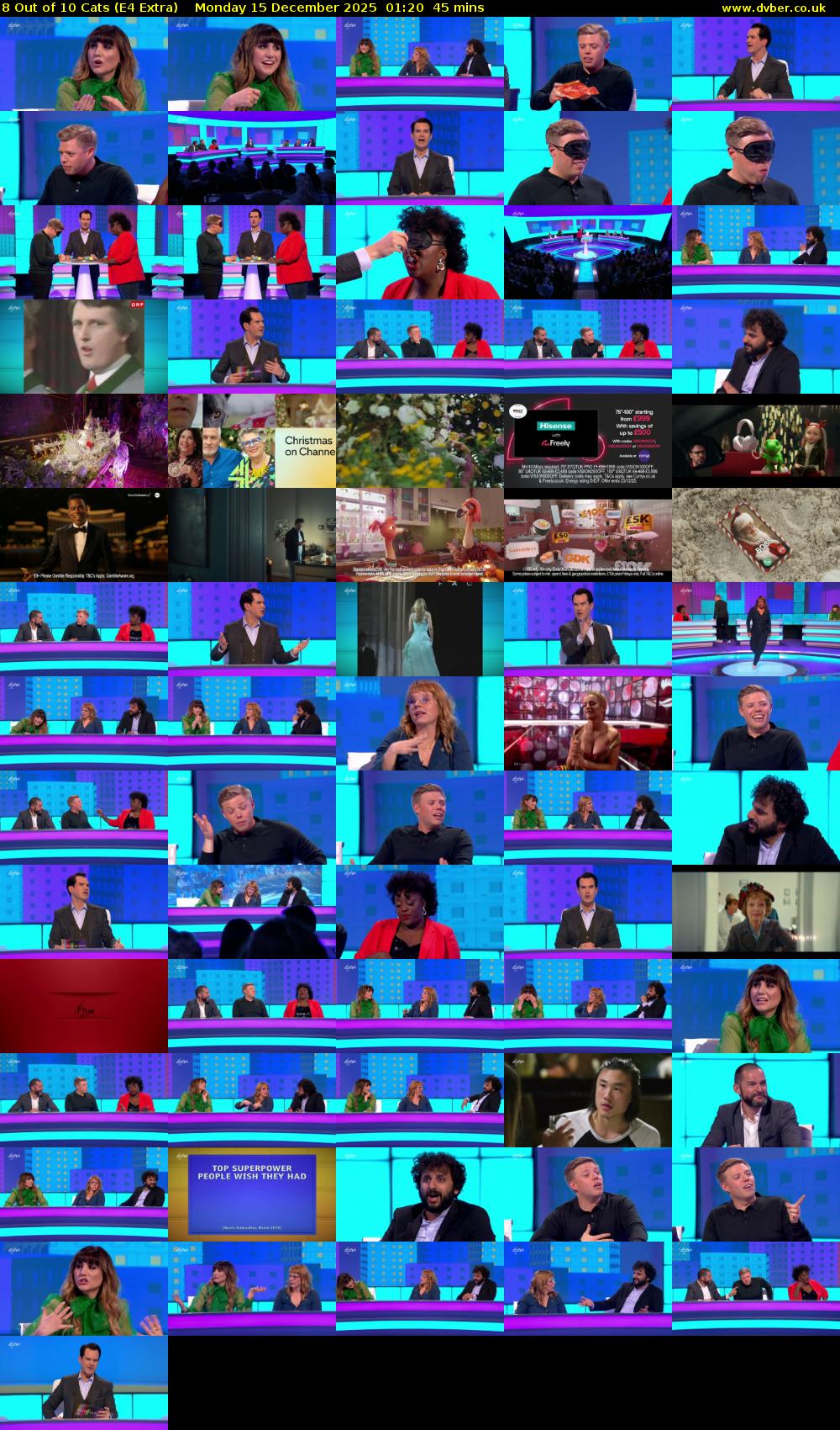 8 Out of 10 Cats (E4 Extra) Monday 15 December 2025 01:20 - 02:05