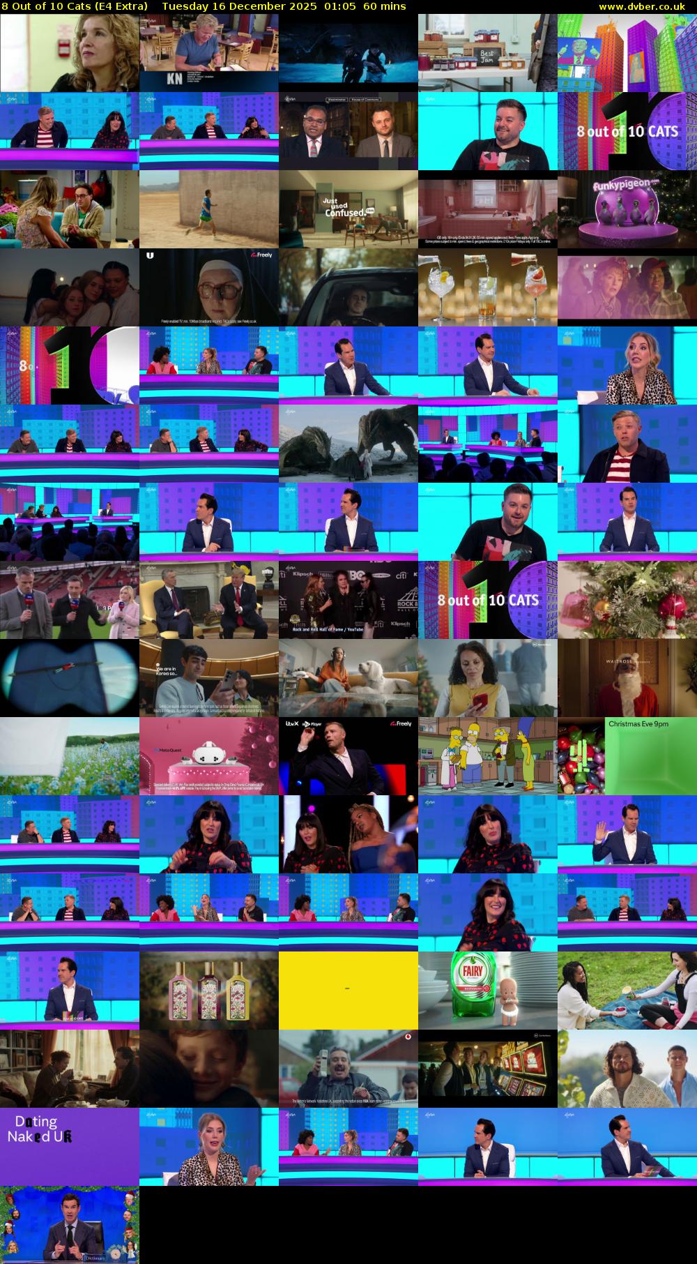 8 Out of 10 Cats (E4 Extra) Tuesday 16 December 2025 01:05 - 02:05
