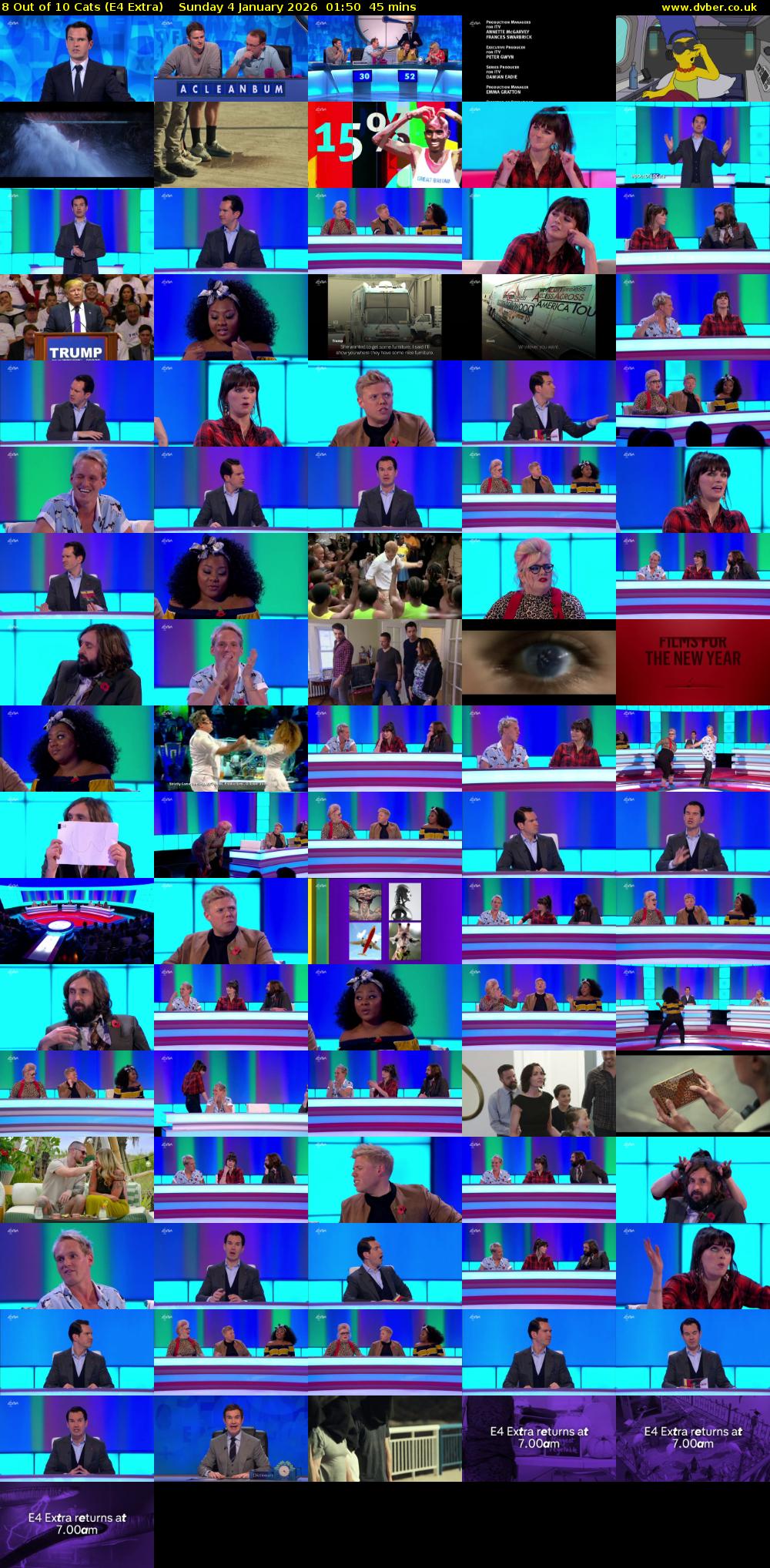 8 Out of 10 Cats (E4 Extra) Sunday 4 January 2026 01:50 - 02:35