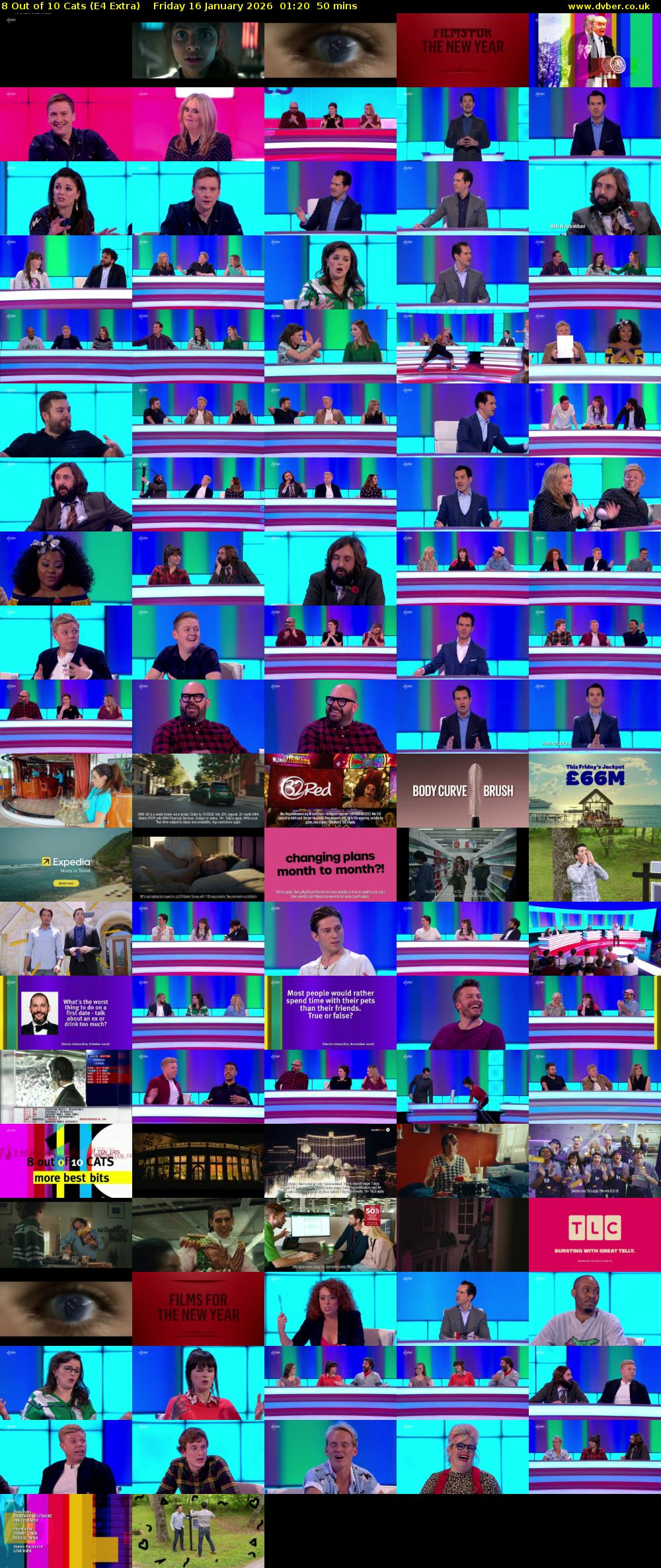8 Out of 10 Cats (E4 Extra) Friday 16 January 2026 01:20 - 02:10