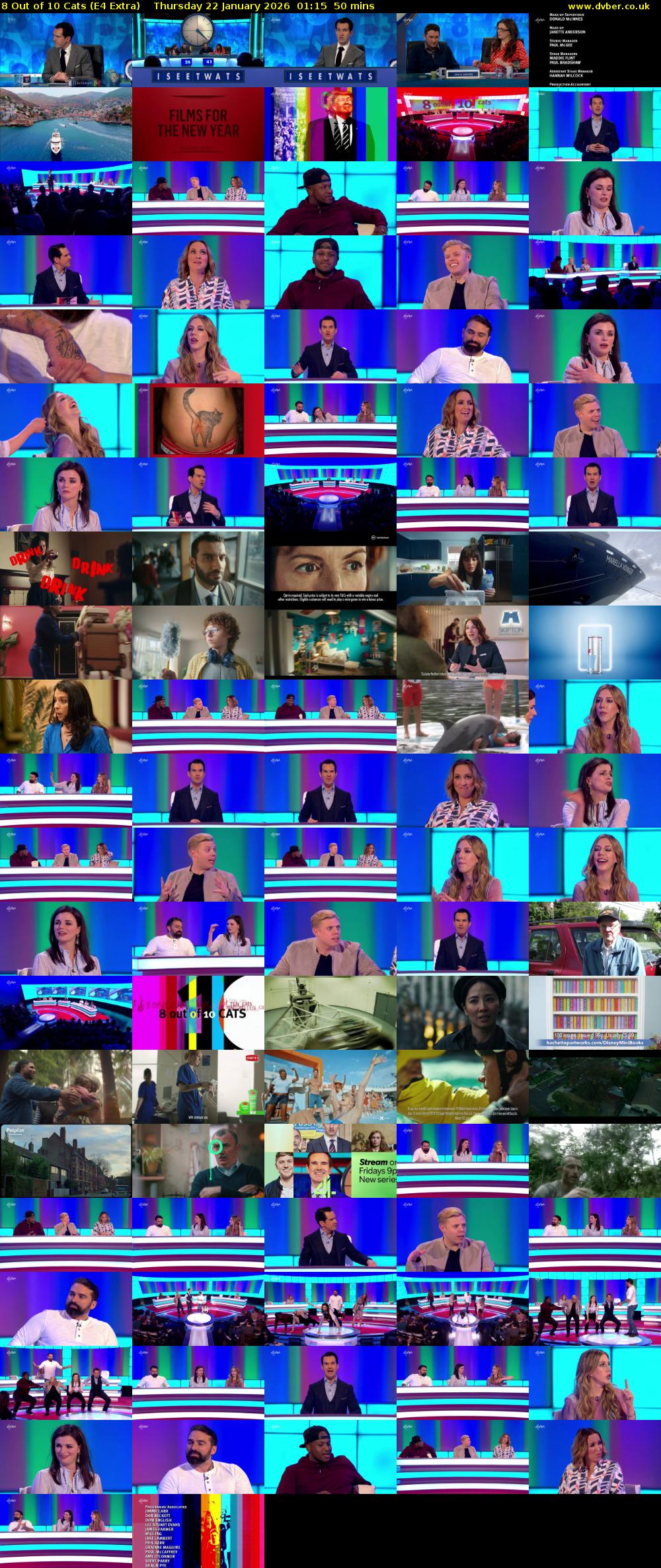 8 Out of 10 Cats (E4 Extra) Thursday 22 January 2026 01:15 - 02:05