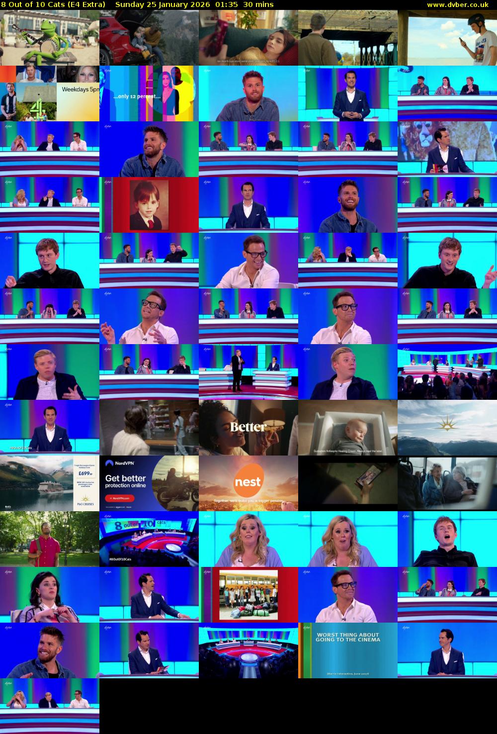 8 Out of 10 Cats (E4 Extra) Sunday 25 January 2026 01:35 - 02:05