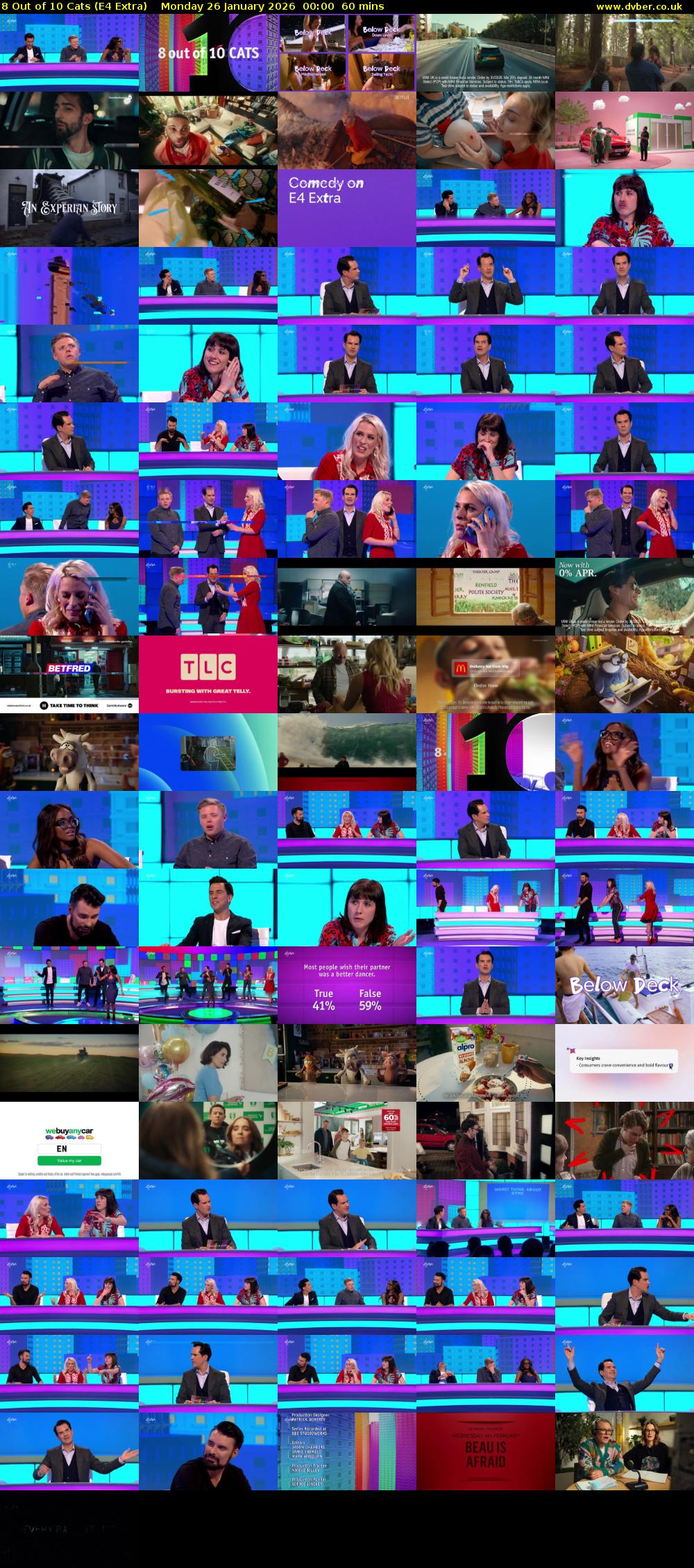 8 Out of 10 Cats (E4 Extra) Monday 26 January 2026 00:00 - 01:00