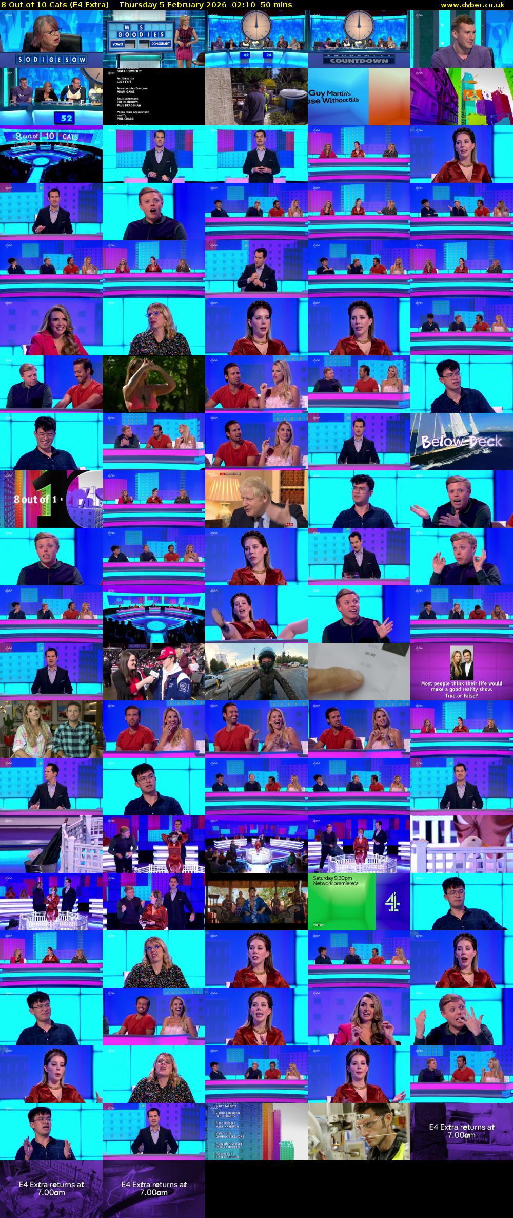 8 Out of 10 Cats (E4 Extra) Thursday 5 February 2026 02:10 - 03:00