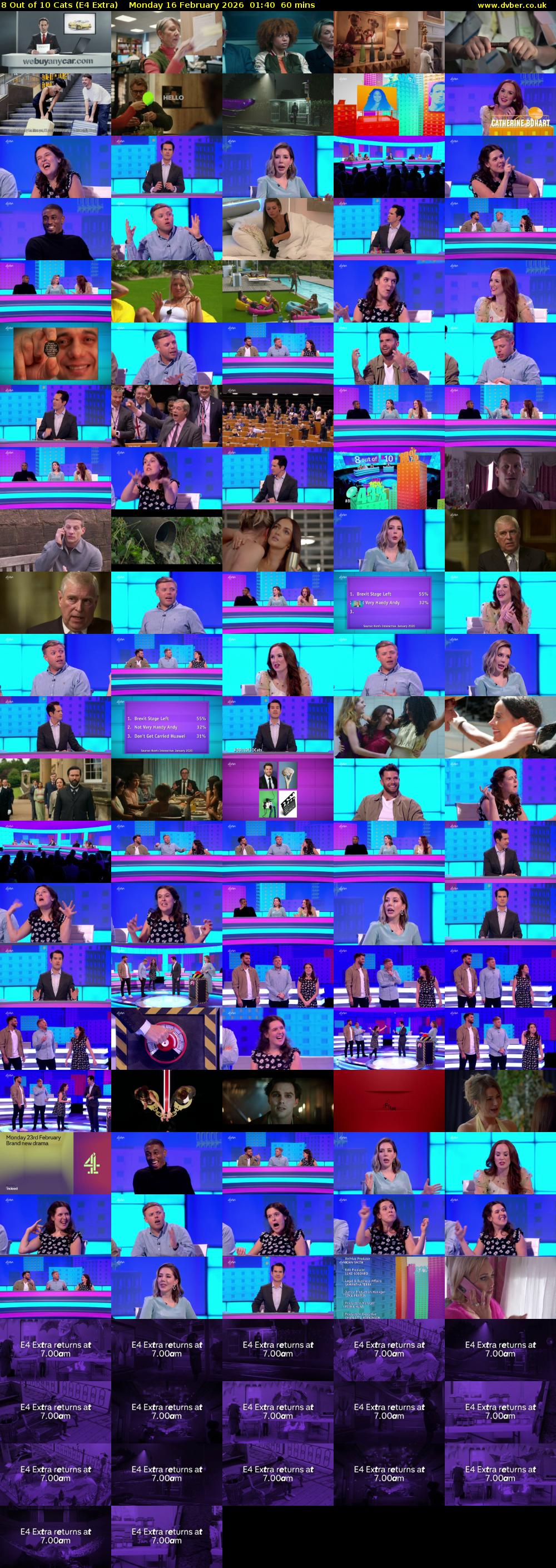 8 Out of 10 Cats (E4 Extra) Monday 16 February 2026 01:40 - 02:40