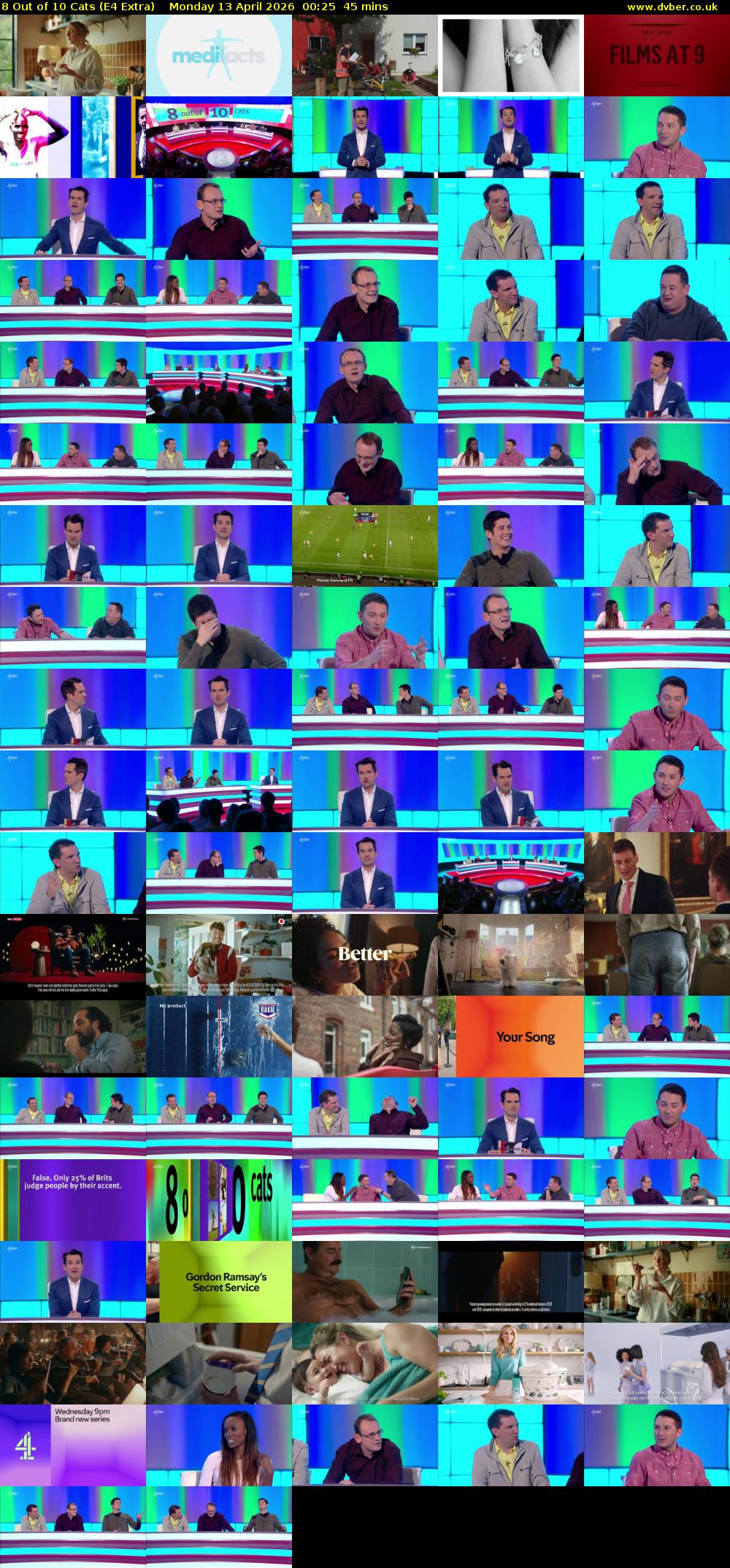 8 Out of 10 Cats (E4 Extra) Monday 13 April 2026 00:25 - 01:10