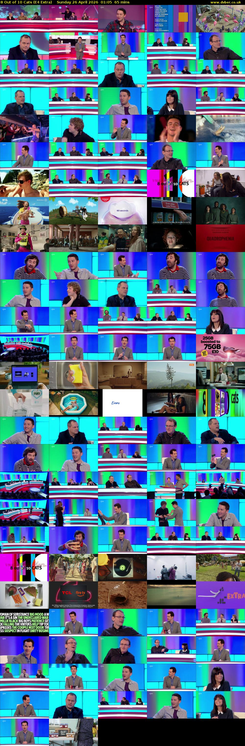 8 Out of 10 Cats (E4 Extra) Sunday 26 April 2026 01:05 - 02:10