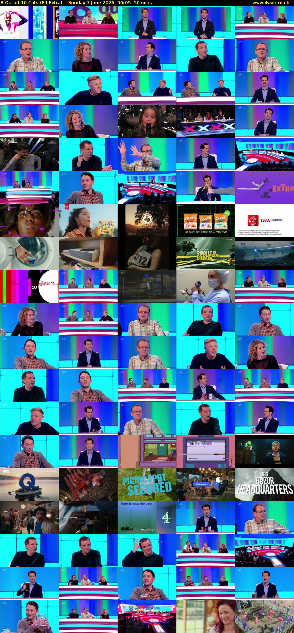 8 Out of 10 Cats (E4 Extra) Sunday 7 June 2026 00:05 - 00:55