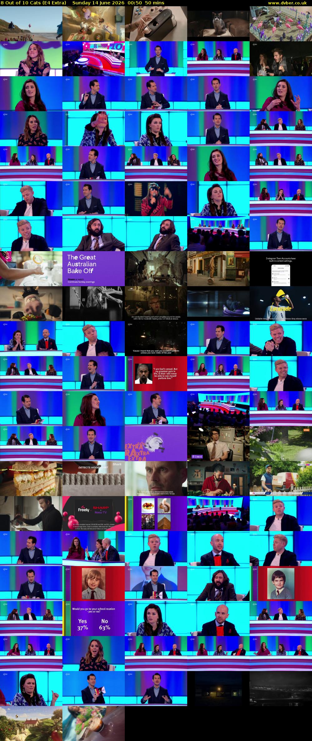 8 Out of 10 Cats (E4 Extra) Sunday 14 June 2026 00:50 - 01:40