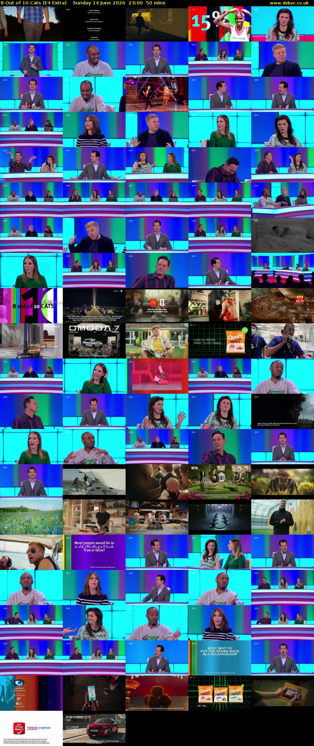 8 Out of 10 Cats (E4 Extra) Sunday 14 June 2026 23:00 - 23:50