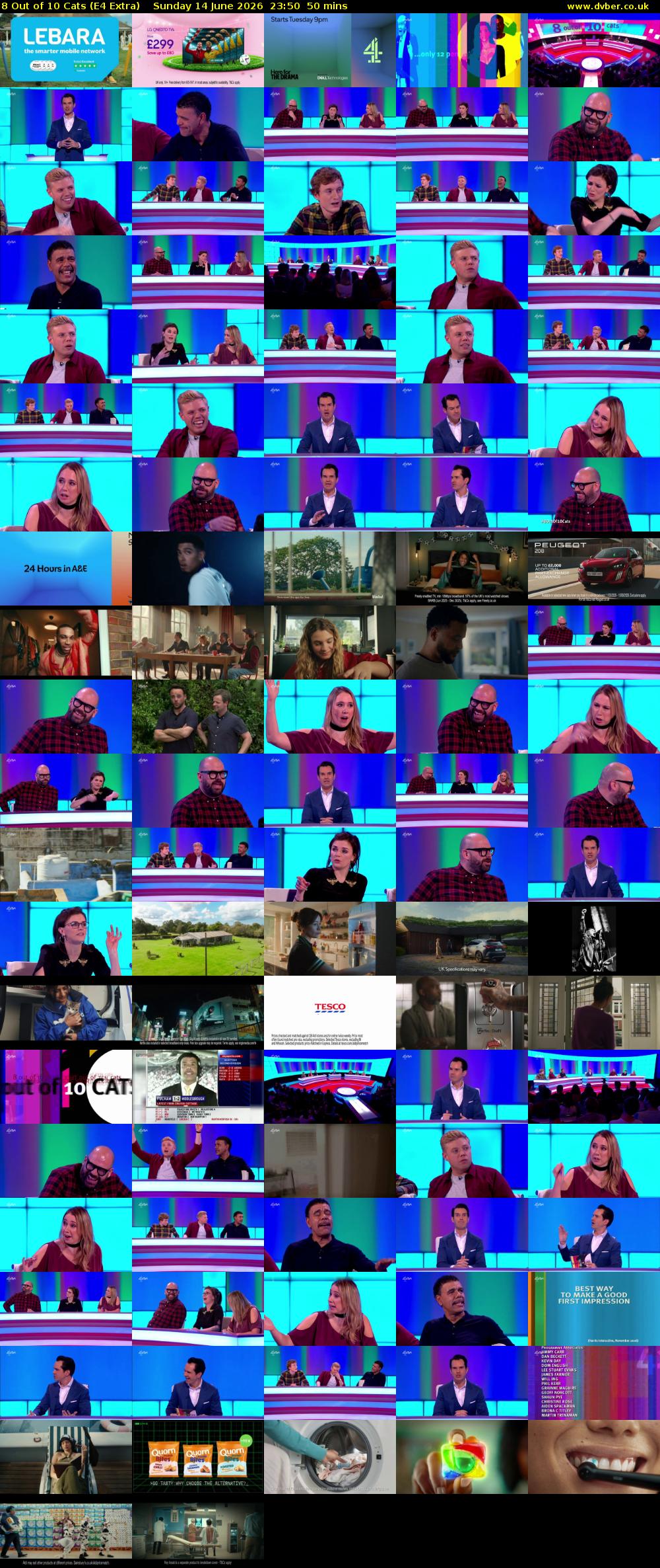 8 Out of 10 Cats (E4 Extra) Sunday 14 June 2026 23:50 - 00:40