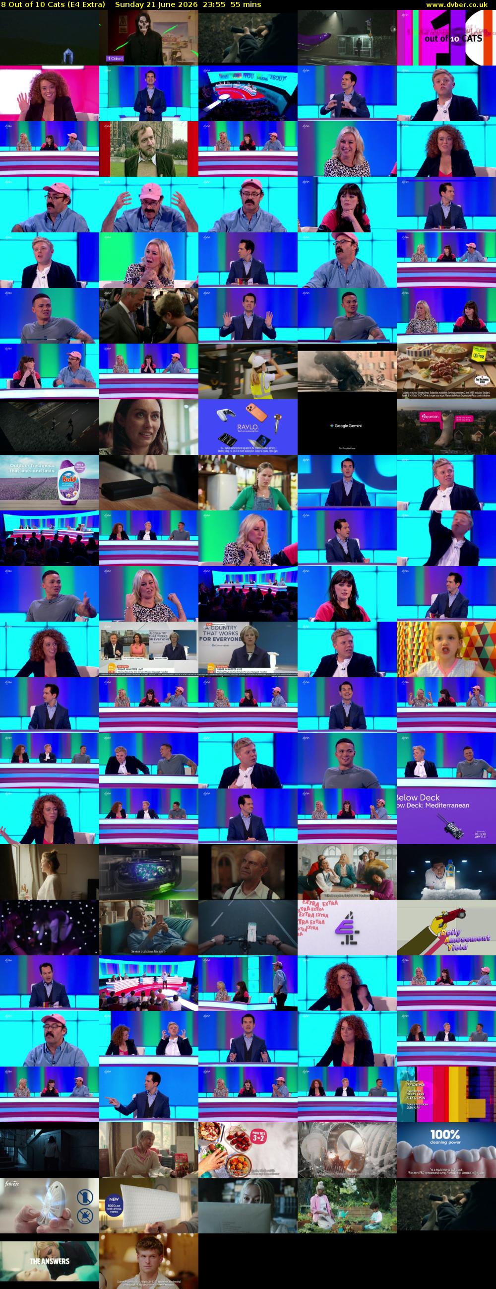 8 Out of 10 Cats (E4 Extra) Sunday 21 June 2026 23:55 - 00:50
