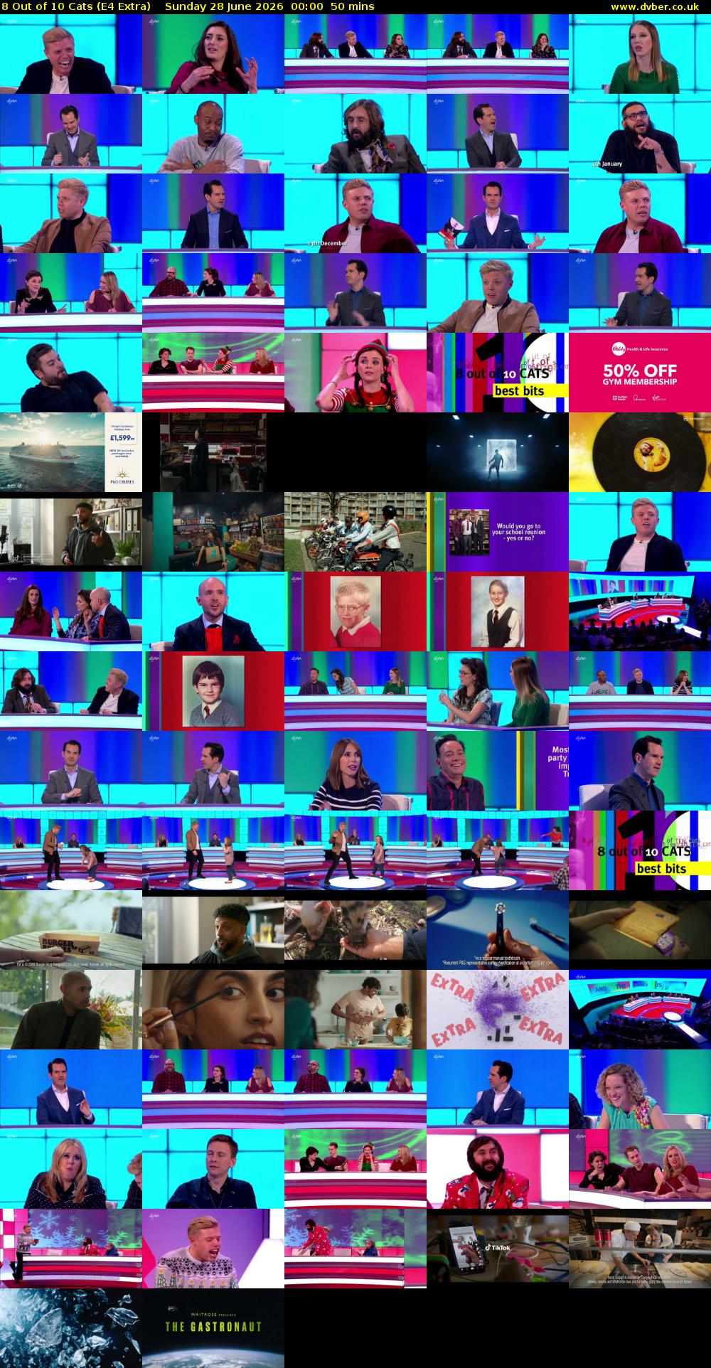 8 Out of 10 Cats (E4 Extra) Sunday 28 June 2026 00:00 - 00:50