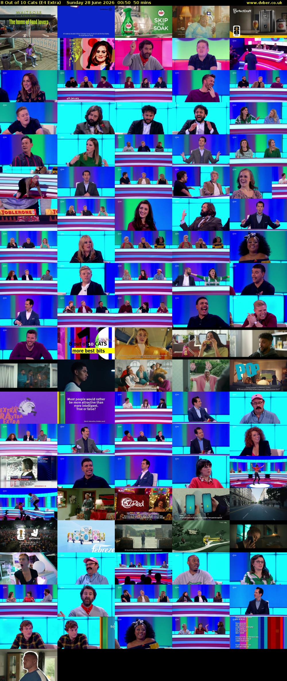 8 Out of 10 Cats (E4 Extra) Sunday 28 June 2026 00:50 - 01:40