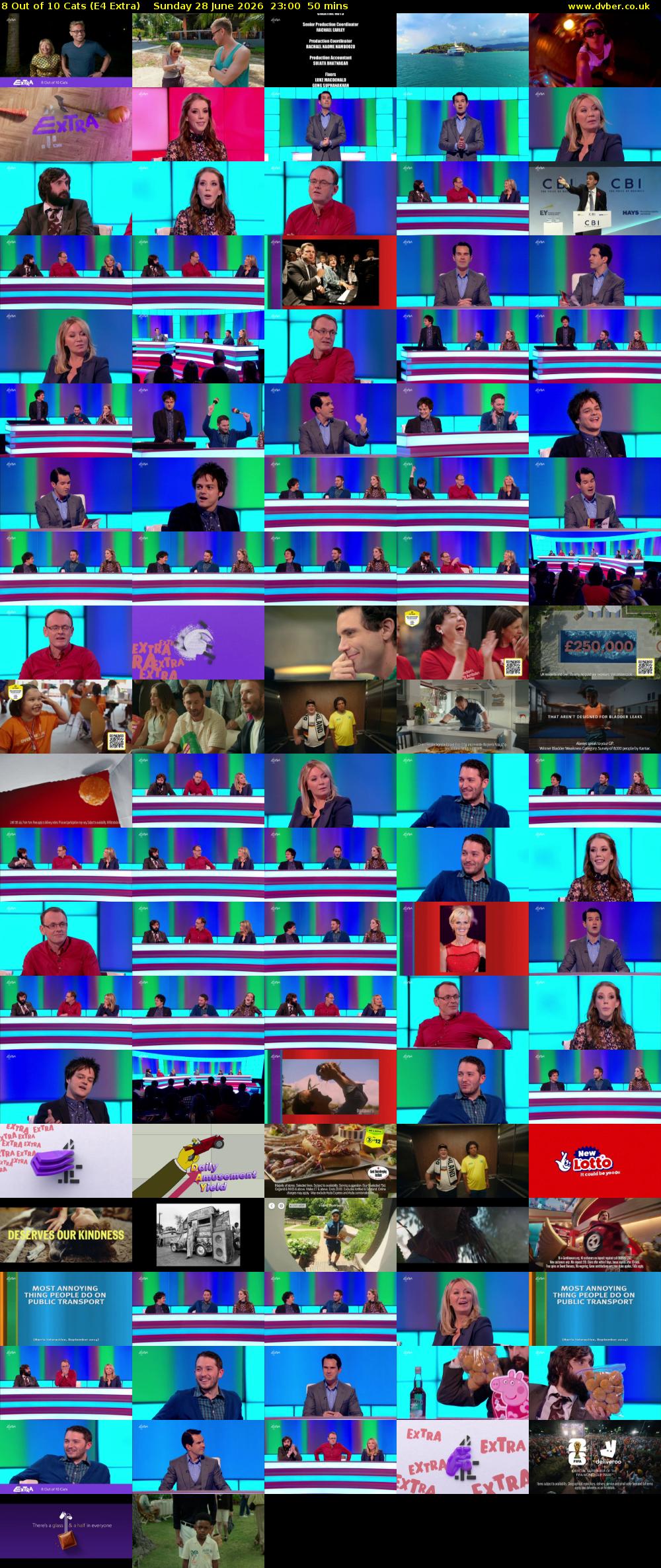 8 Out of 10 Cats (E4 Extra) Sunday 28 June 2026 23:00 - 23:50