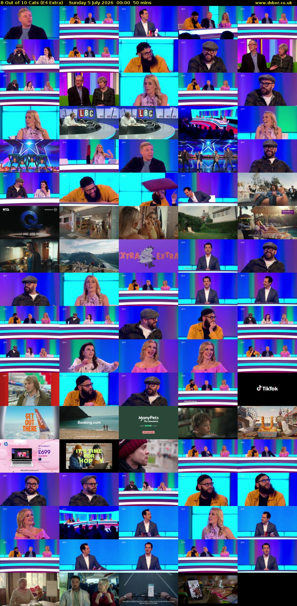 8 Out of 10 Cats (E4 Extra) Sunday 5 July 2026 00:00 - 00:50