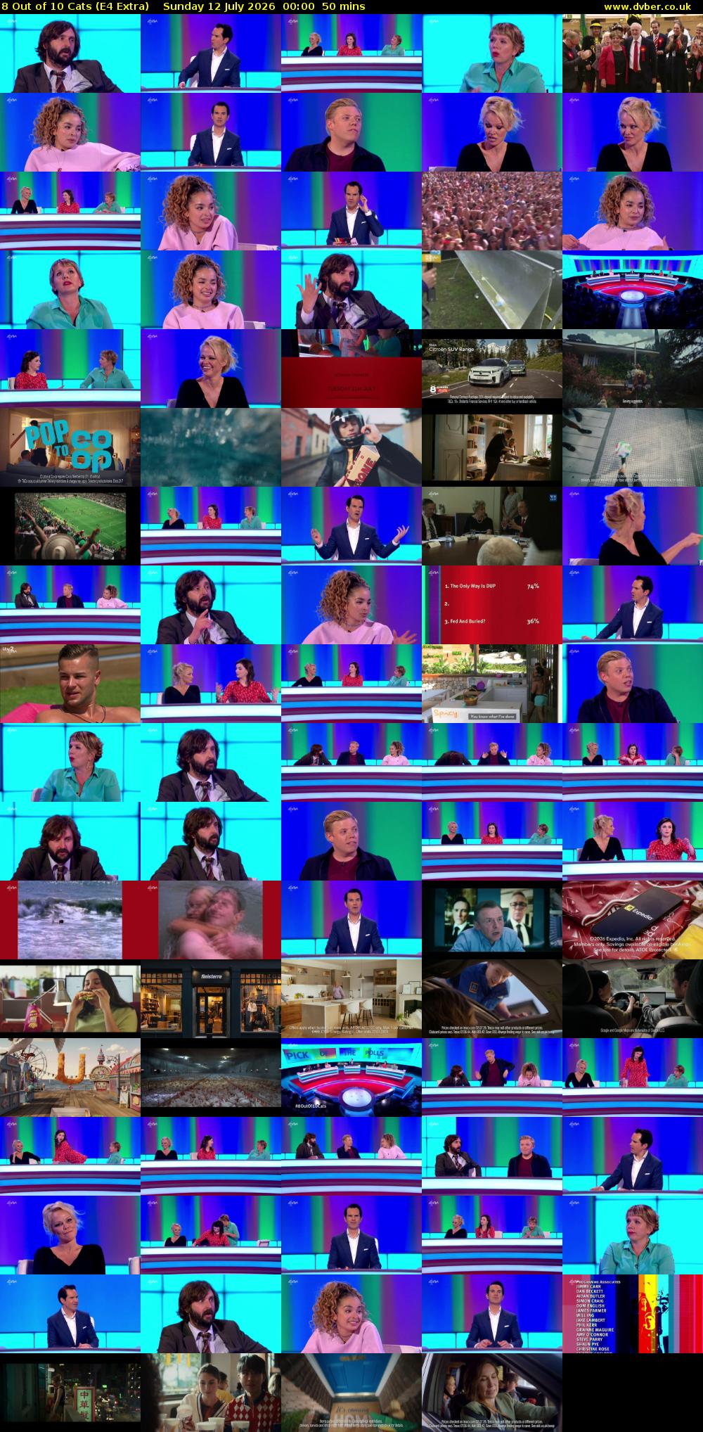 8 Out of 10 Cats (E4 Extra) Sunday 12 July 2026 00:00 - 00:50