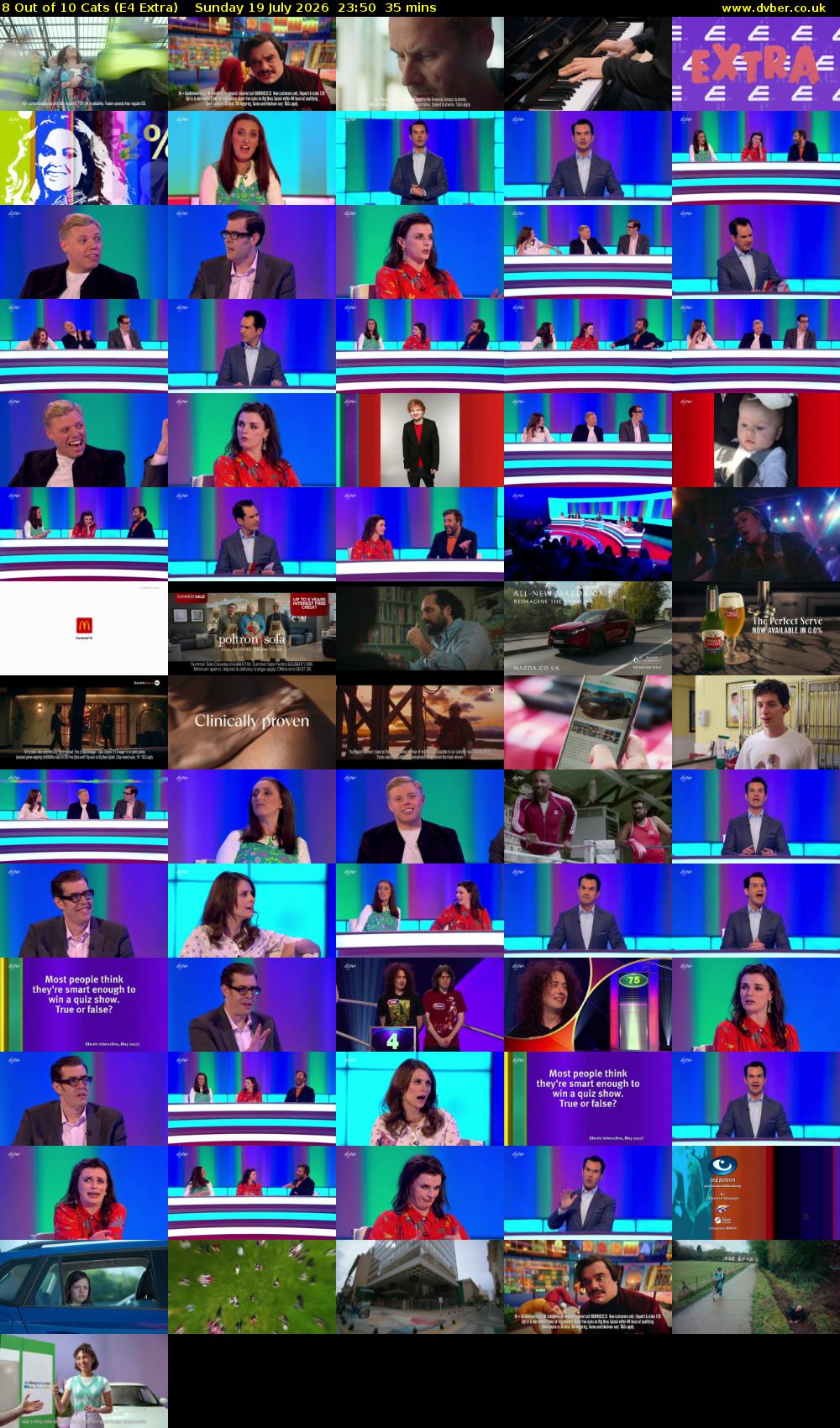 8 Out of 10 Cats (E4 Extra) Sunday 19 July 2026 23:50 - 00:25