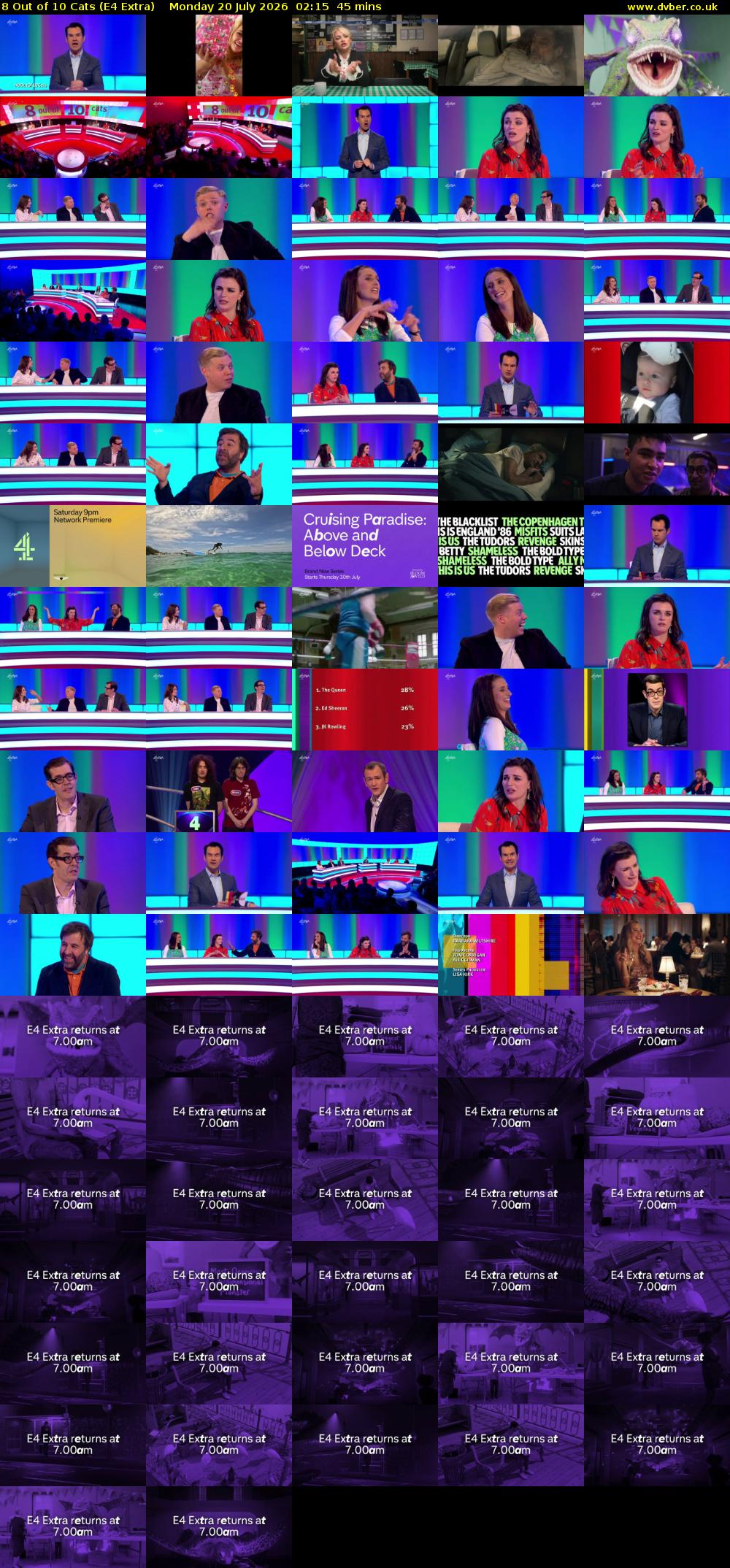 8 Out of 10 Cats (E4 Extra) Monday 20 July 2026 02:15 - 03:00