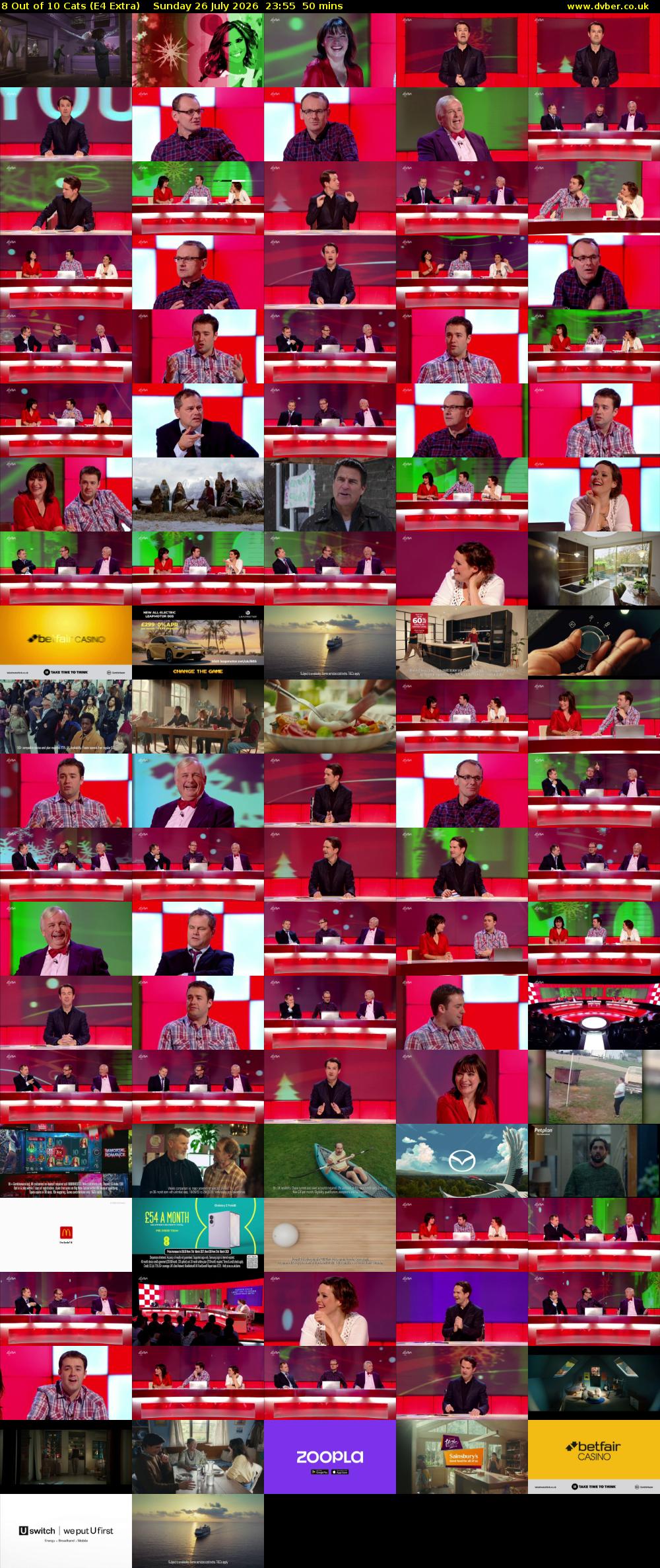 8 Out of 10 Cats (E4 Extra) Sunday 26 July 2026 23:55 - 00:45