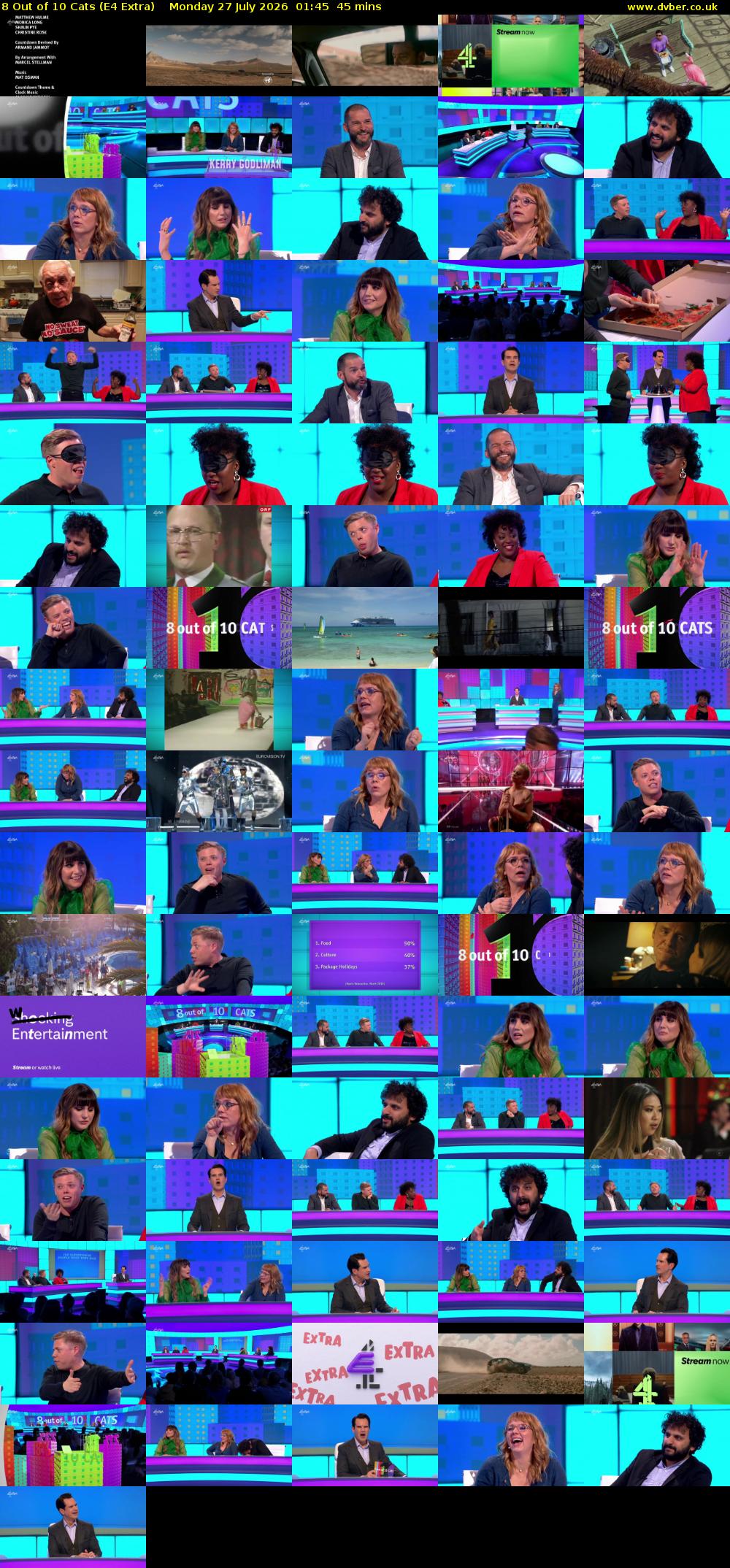 8 Out of 10 Cats (E4 Extra) Monday 27 July 2026 01:45 - 02:30