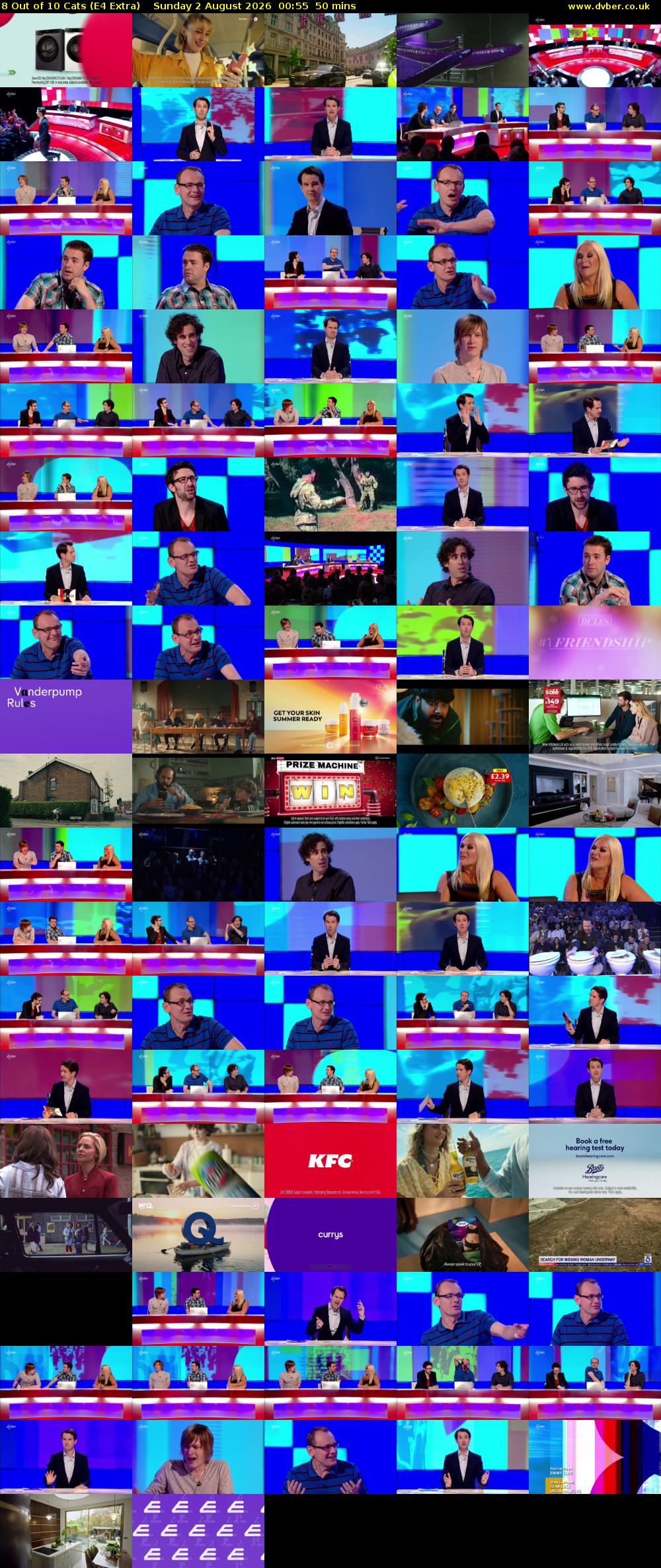 8 Out of 10 Cats (E4 Extra) Sunday 2 August 2026 00:55 - 01:45