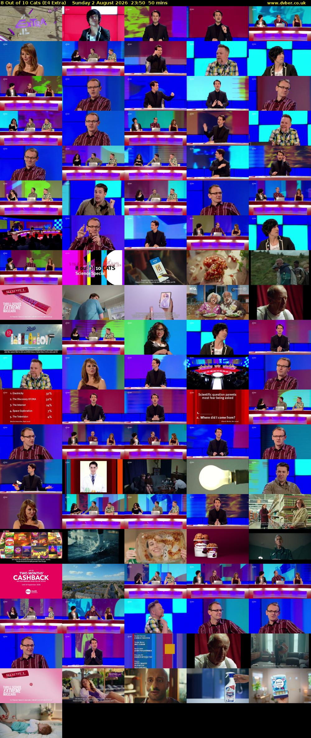 8 Out of 10 Cats (E4 Extra) Sunday 2 August 2026 23:50 - 00:40