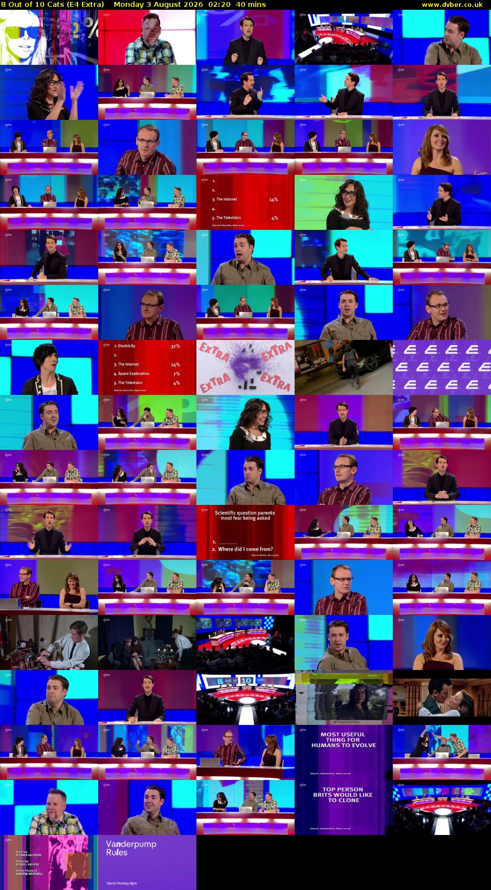 8 Out of 10 Cats (E4 Extra) Monday 3 August 2026 02:20 - 03:00